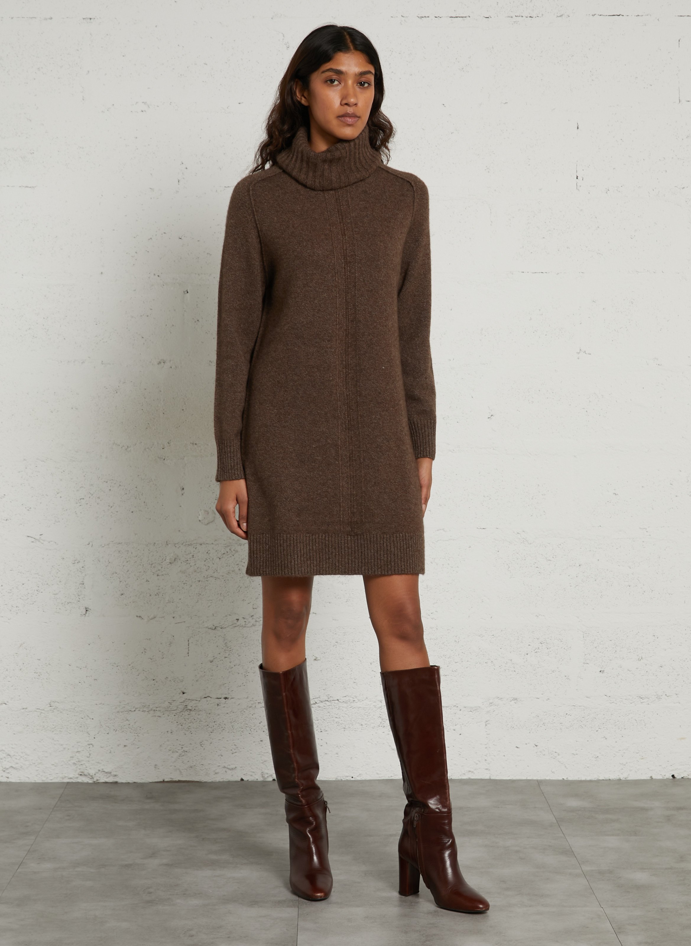 Pulloverkleid mit Stehkragen aus Wollmischung MAISON 123