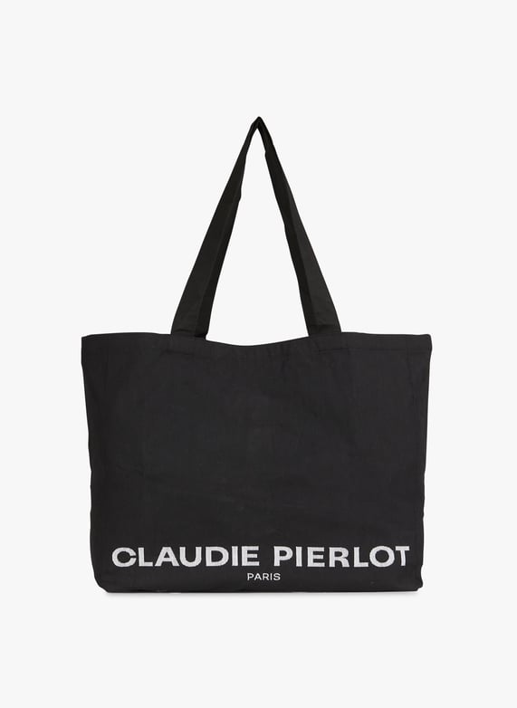 Recycled cotton tote bag Noir Claudie pierlot Women Place des