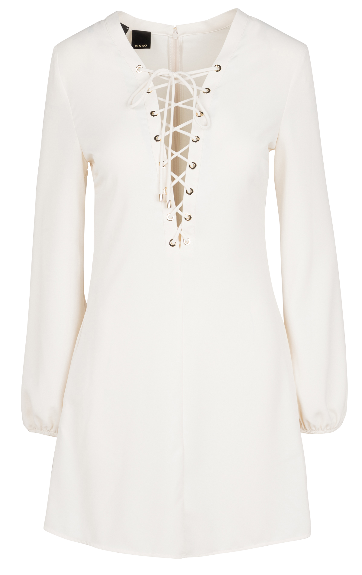 Short V-neck dress PINKO White