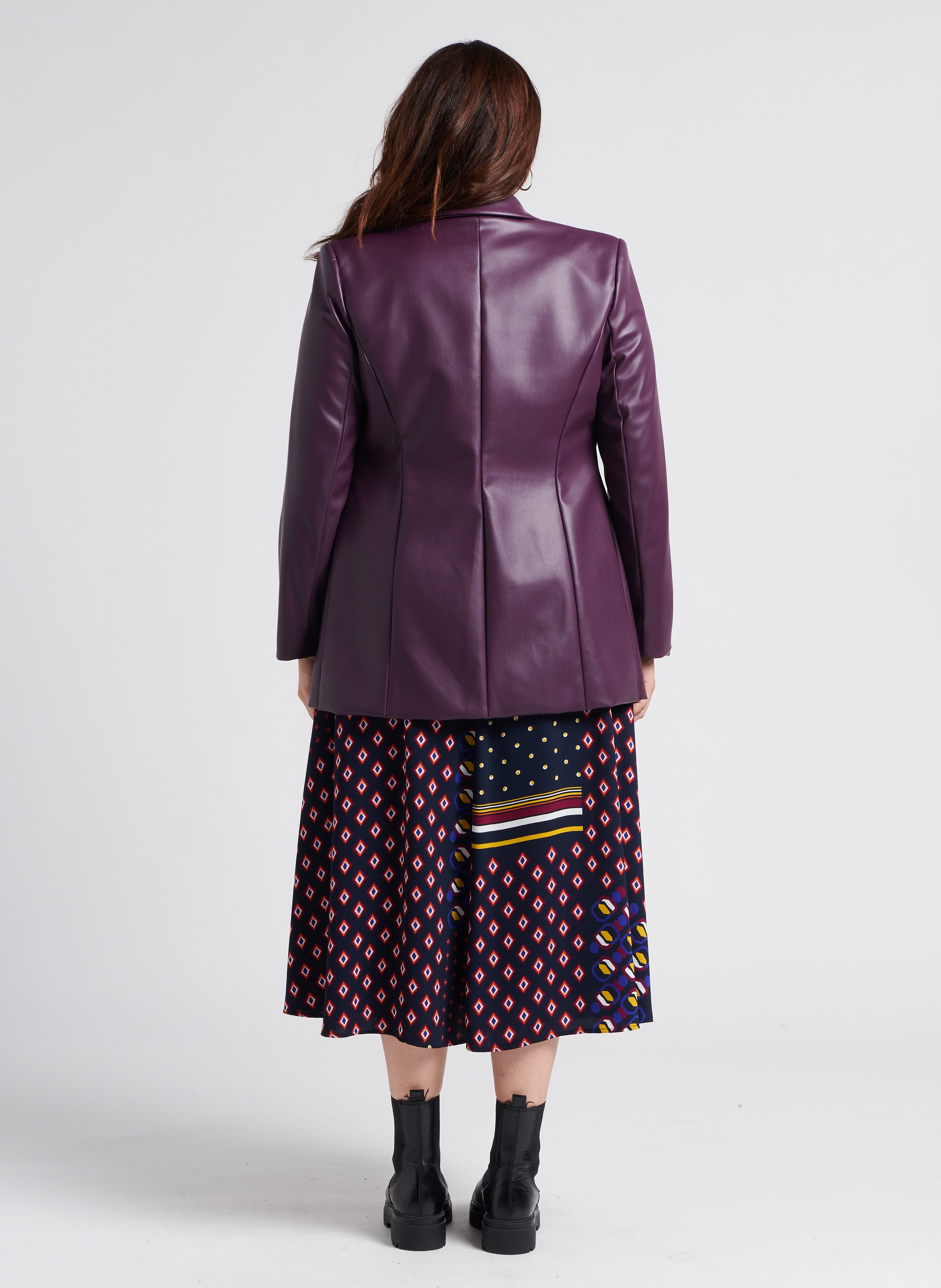 Jacket with tailored collar PERSONA by Marina Rinaldi Purple