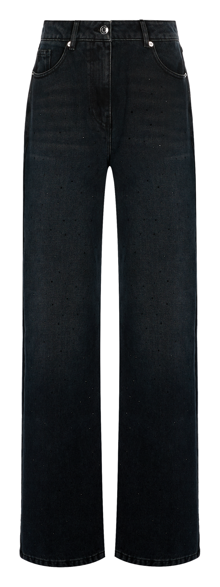 Rechte jeans met strass van katoen SAISON 1865 Zwart