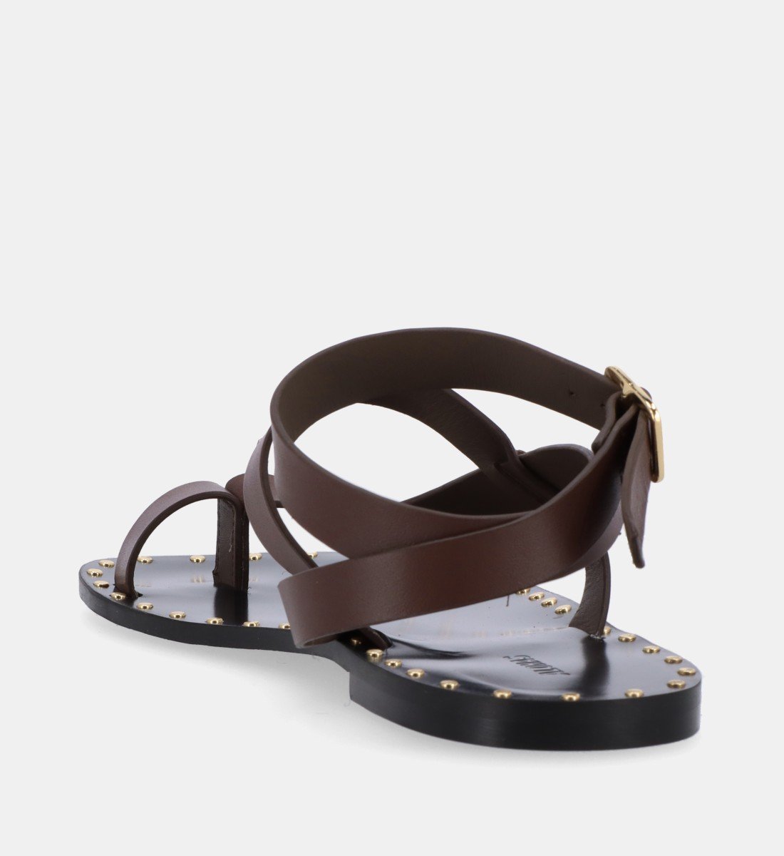 Aouda flat leather sandals ALOHAS Brown