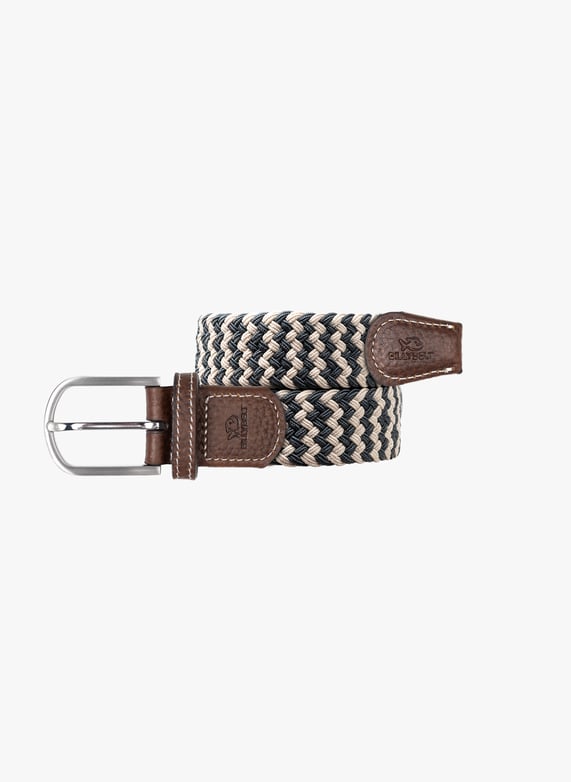 Ceinture Tressee elastique Multicolore Panama Gris Et Blanc Billybelt Homme 3760257590217 Place des Tendances