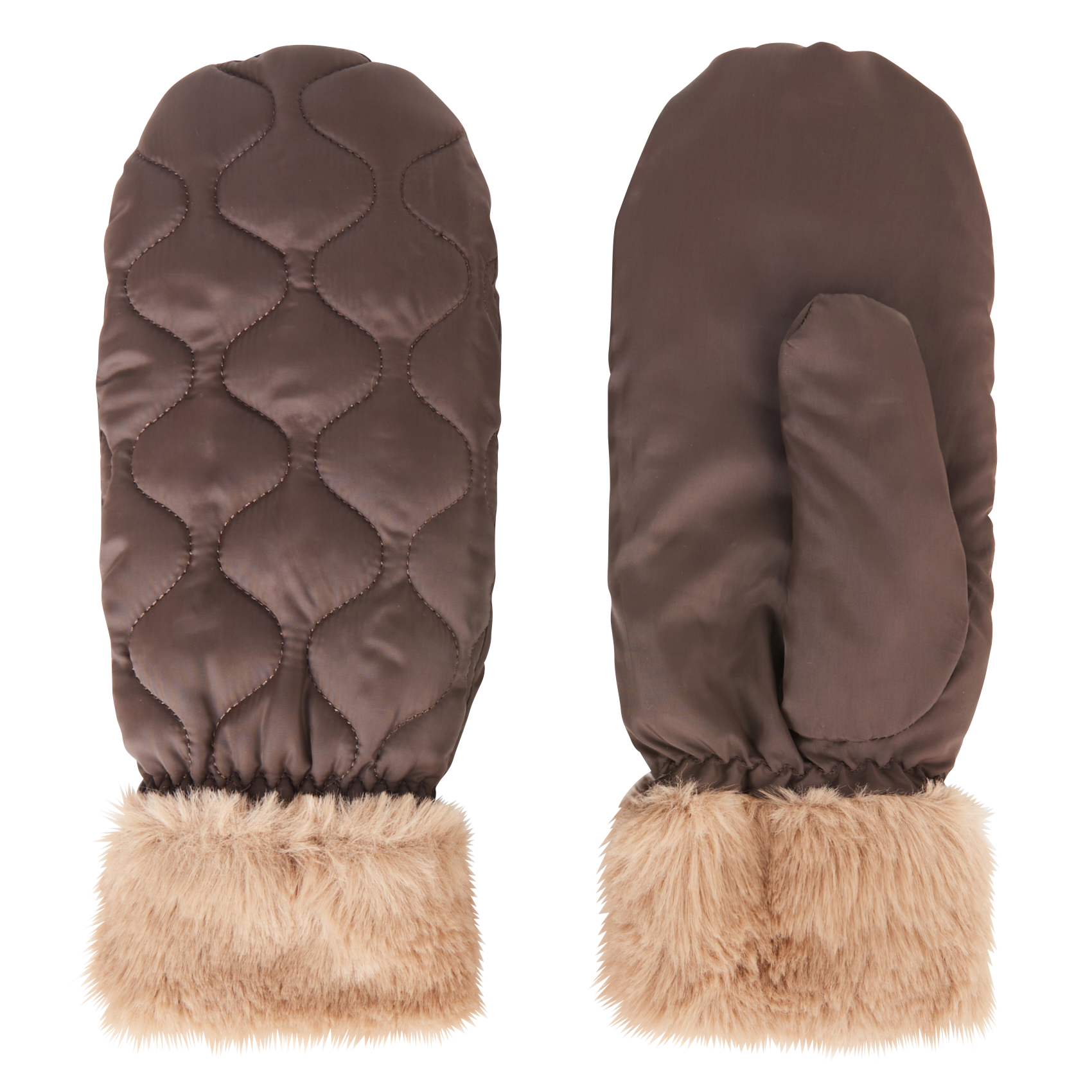 Gesteppte Fausthandschuhe BECKSONDERGAARD Braun