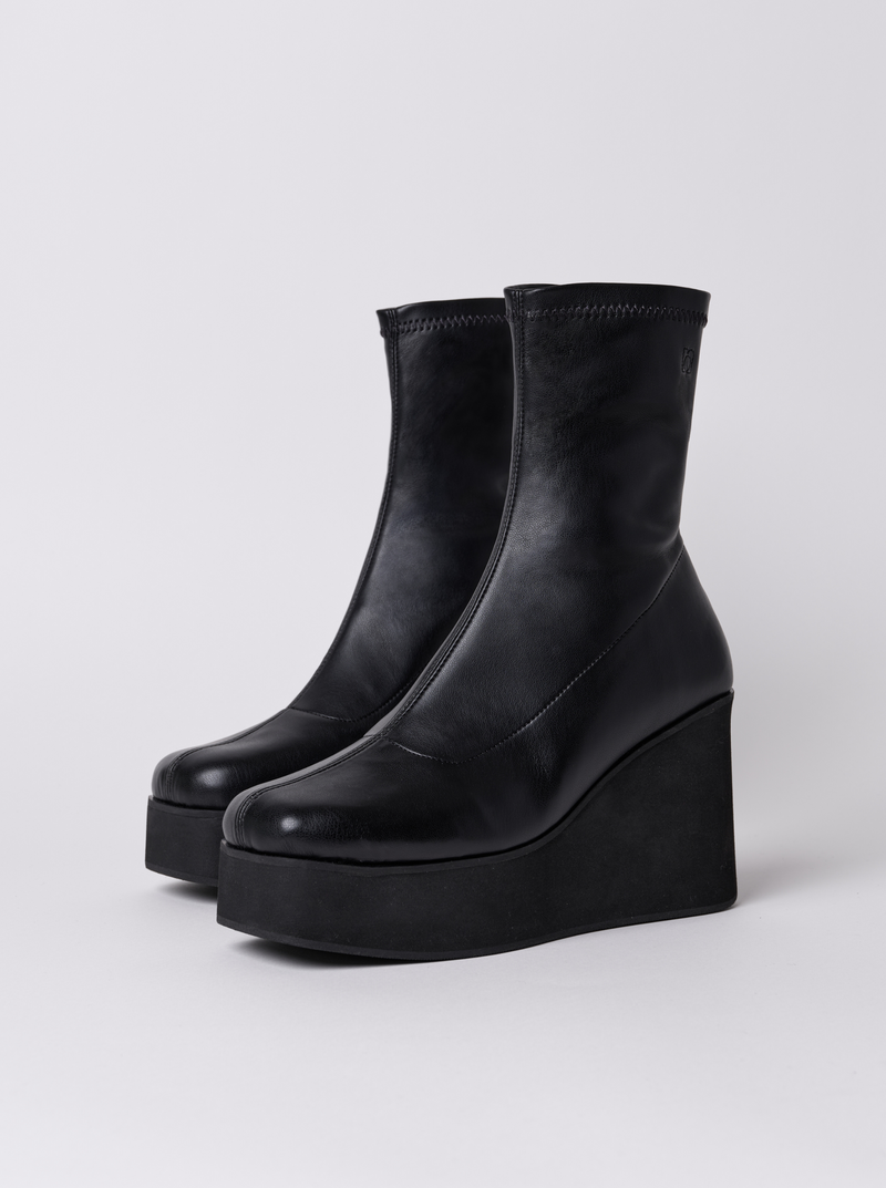 Ankle boots wedgie stretch NOO Black