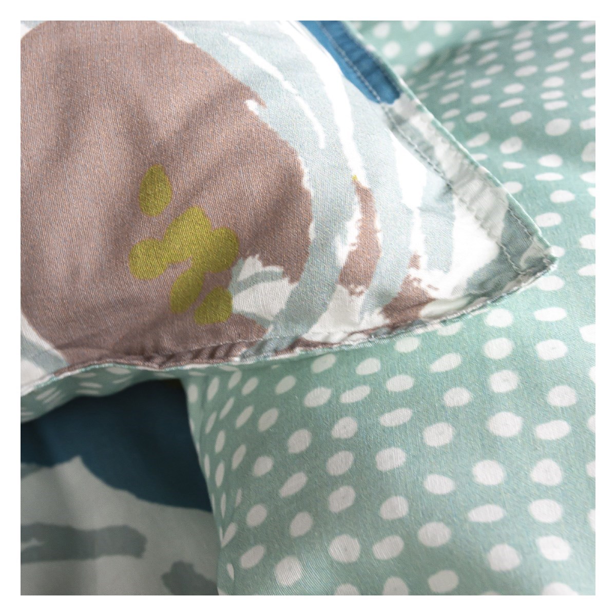 Floral printed cotton bedding set TODAY LINGE DE MAISON Blue