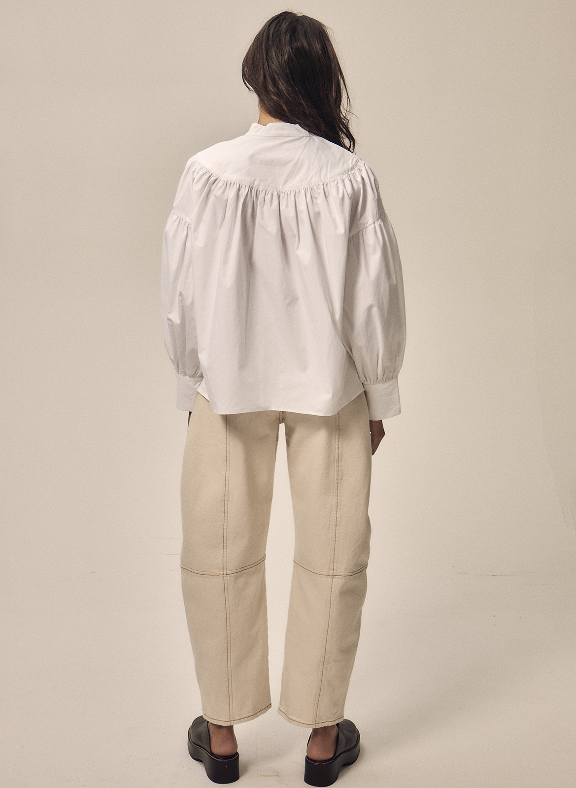 Straight cotton blouse NITAH White