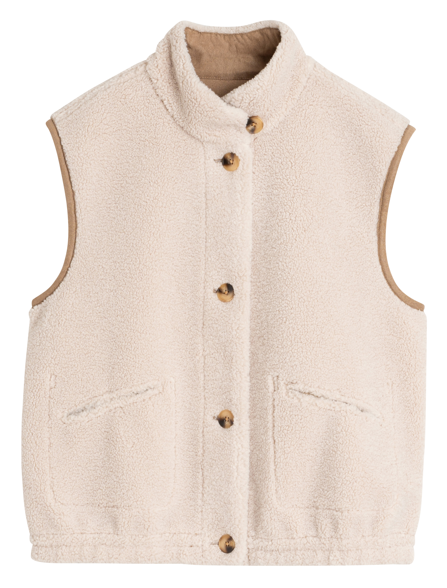 Strickjacke mit Stehkragen INDI & COLD Beige