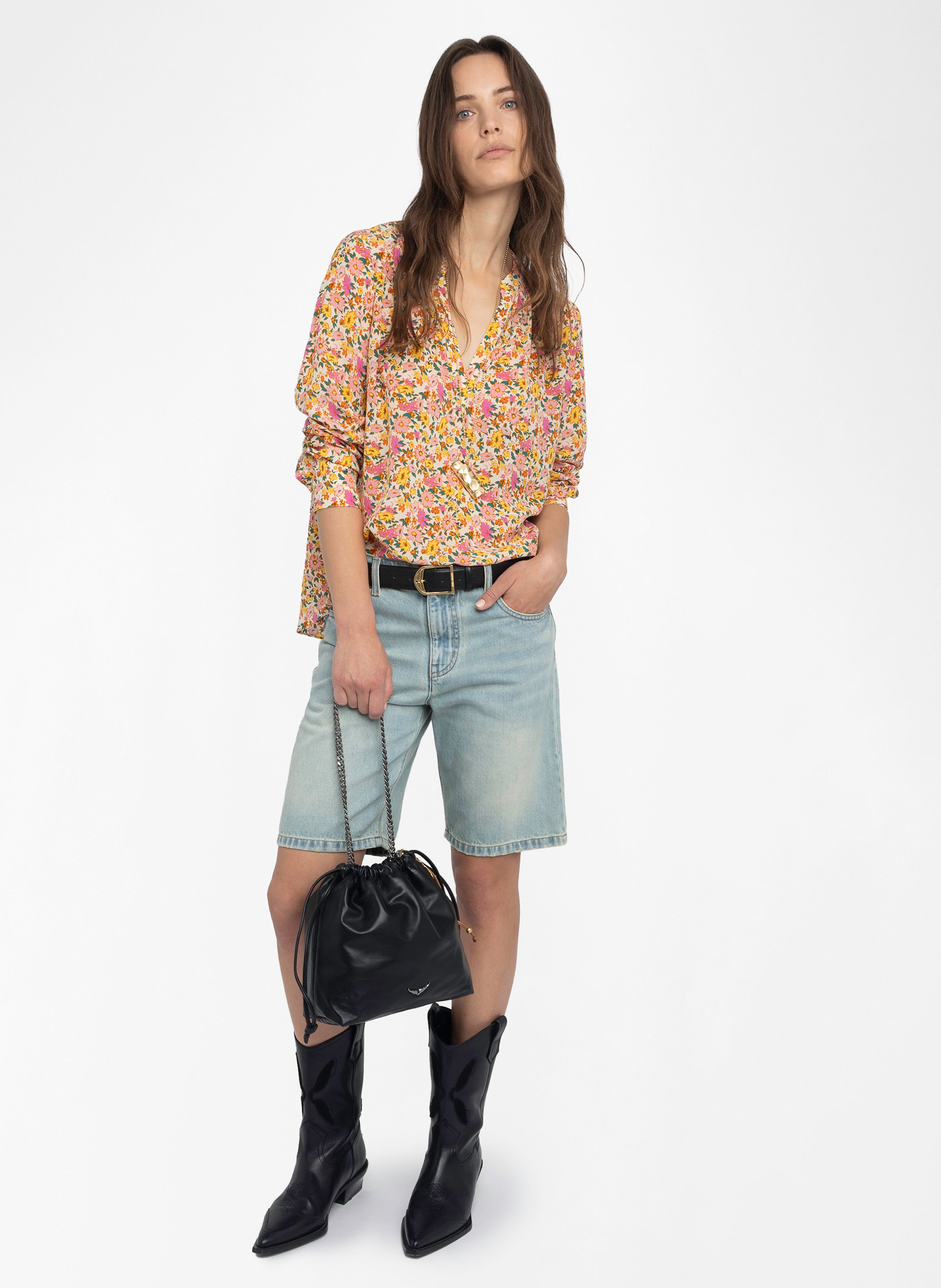 Camicia dritta in viscosa stampata ZADIG&VOLTAIRE Bianco