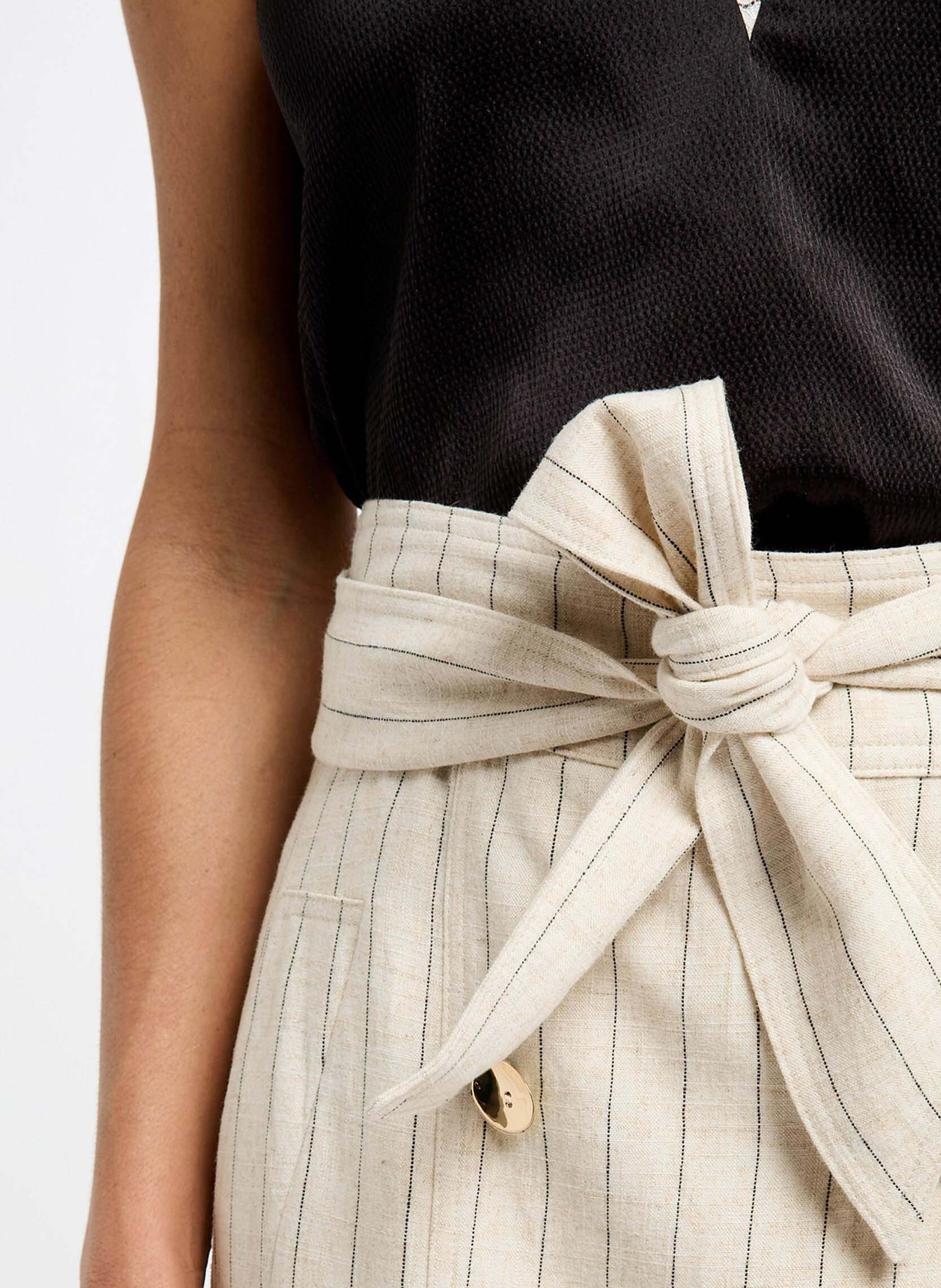 Striped midi skirt MORGAN Beige