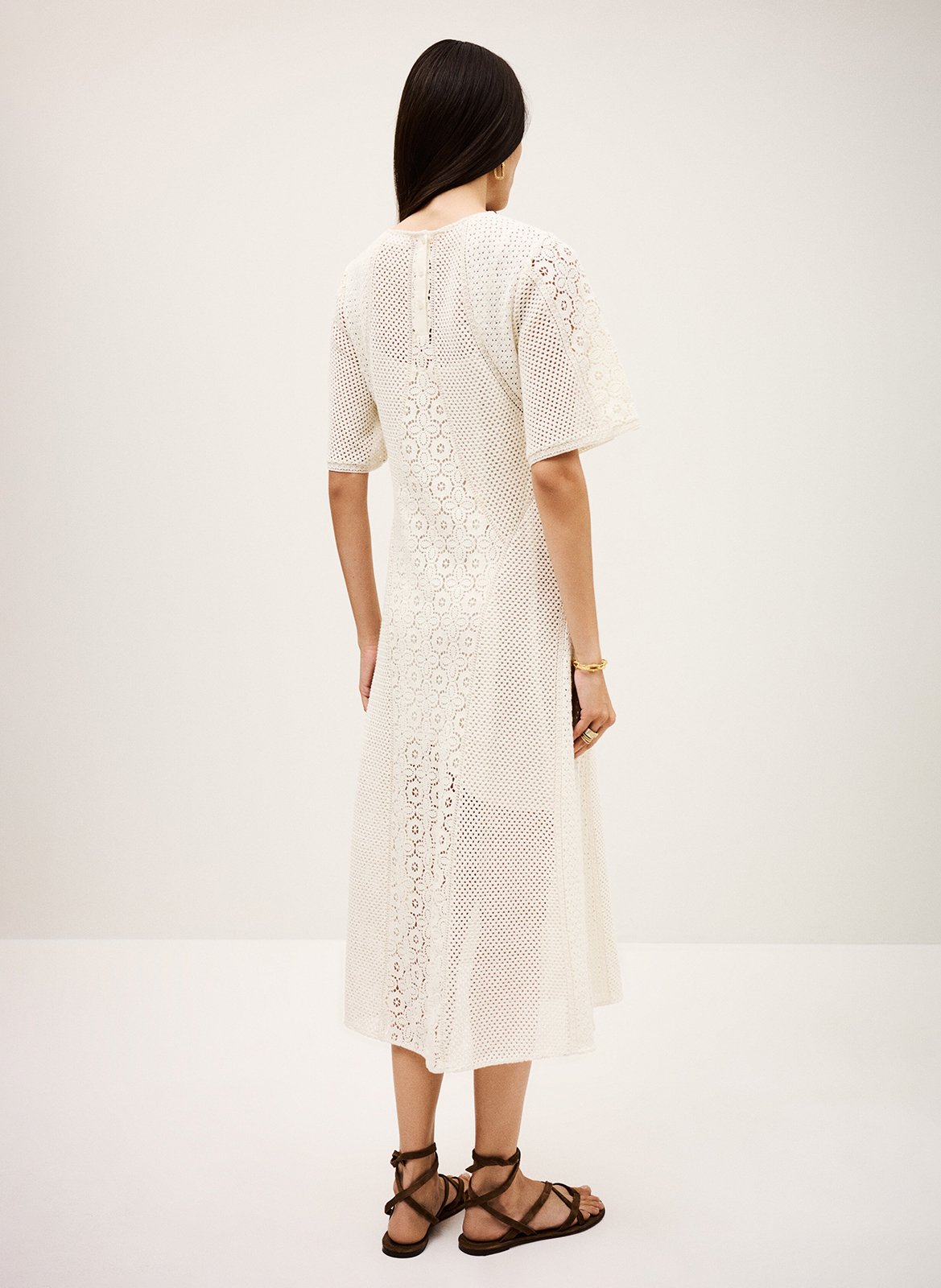 Long cotton dress BA&SH Beige