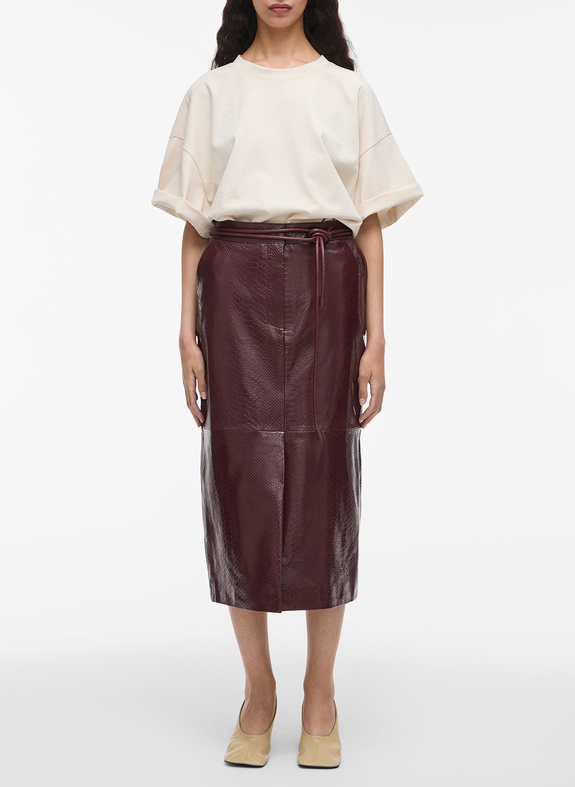 Tee-shirt col rond en coton bio ROUGE EDIT Beige