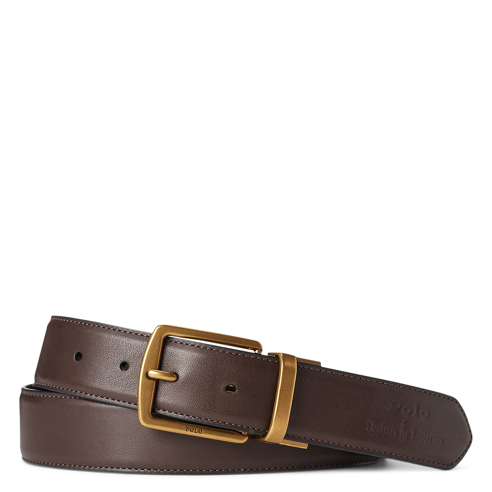 Ceinture et porte-carte en cuir POLO RALPH LAUREN Marron