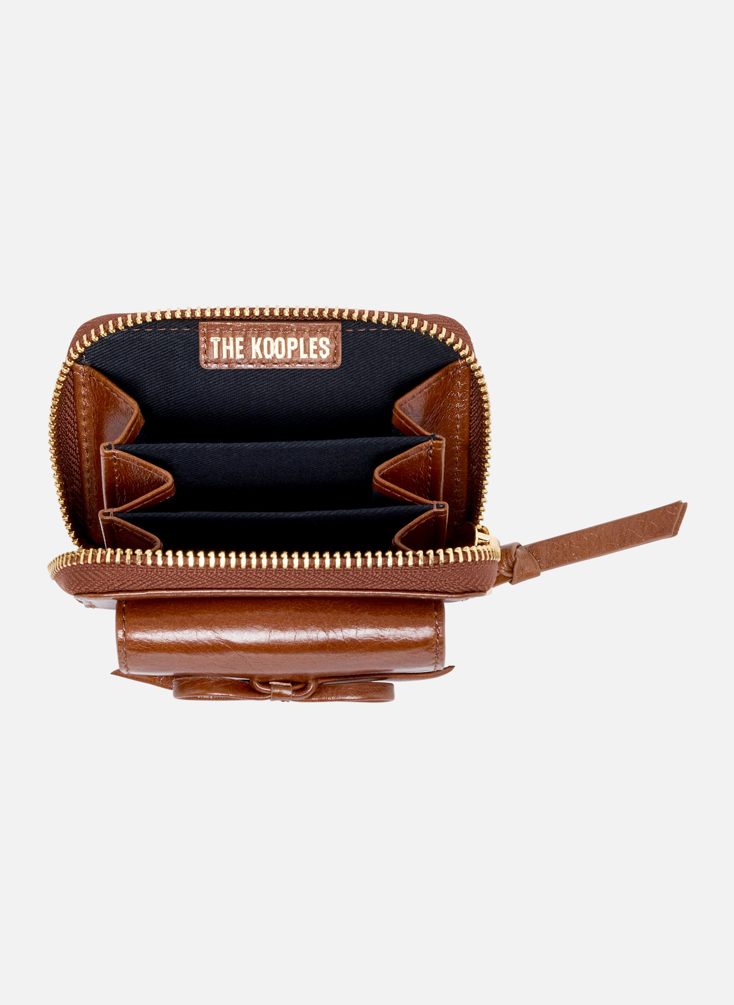 Amelia leather coin purse THE KOOPLES Brown