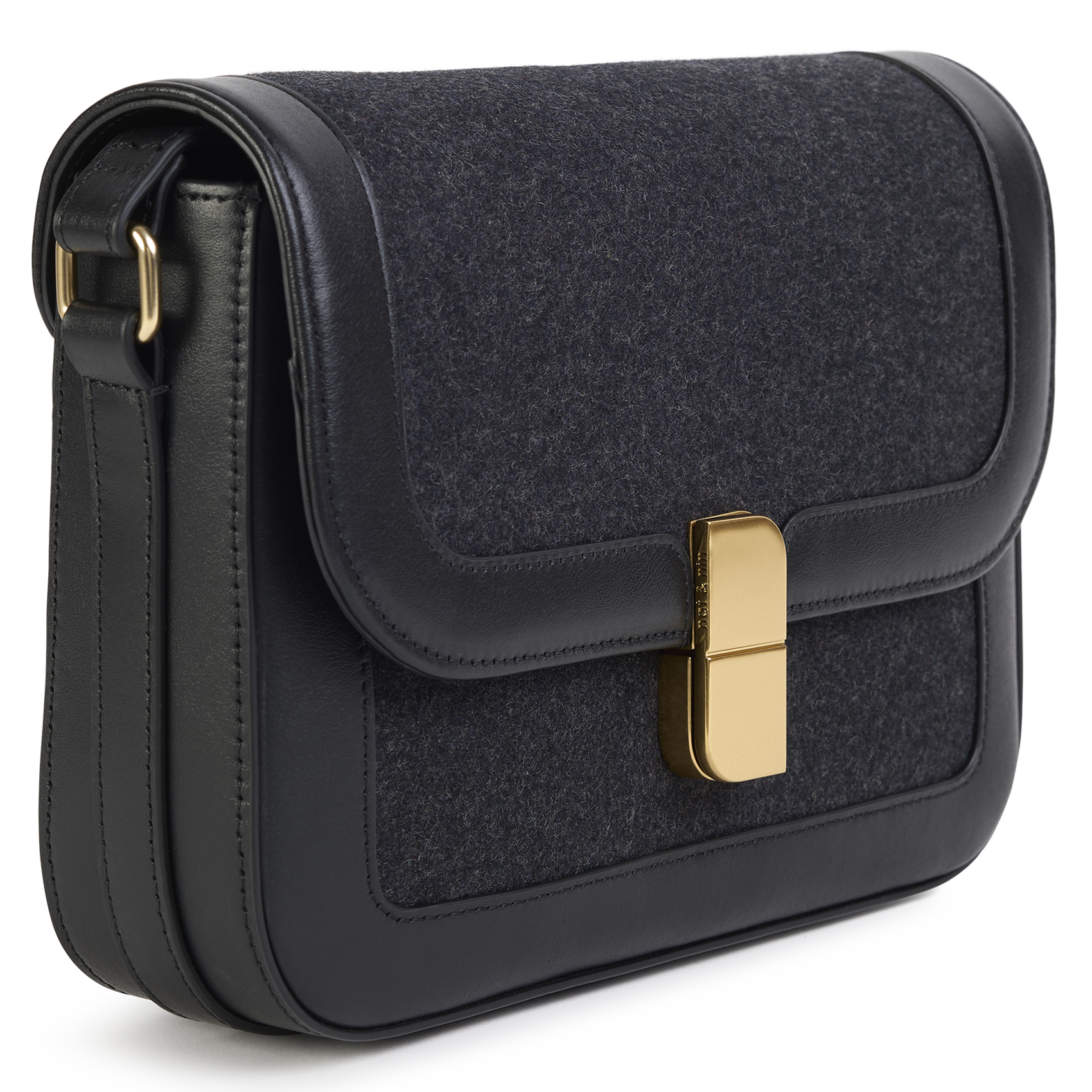 Sac bandoulière en cuir mélangé NAT & NIN Noir