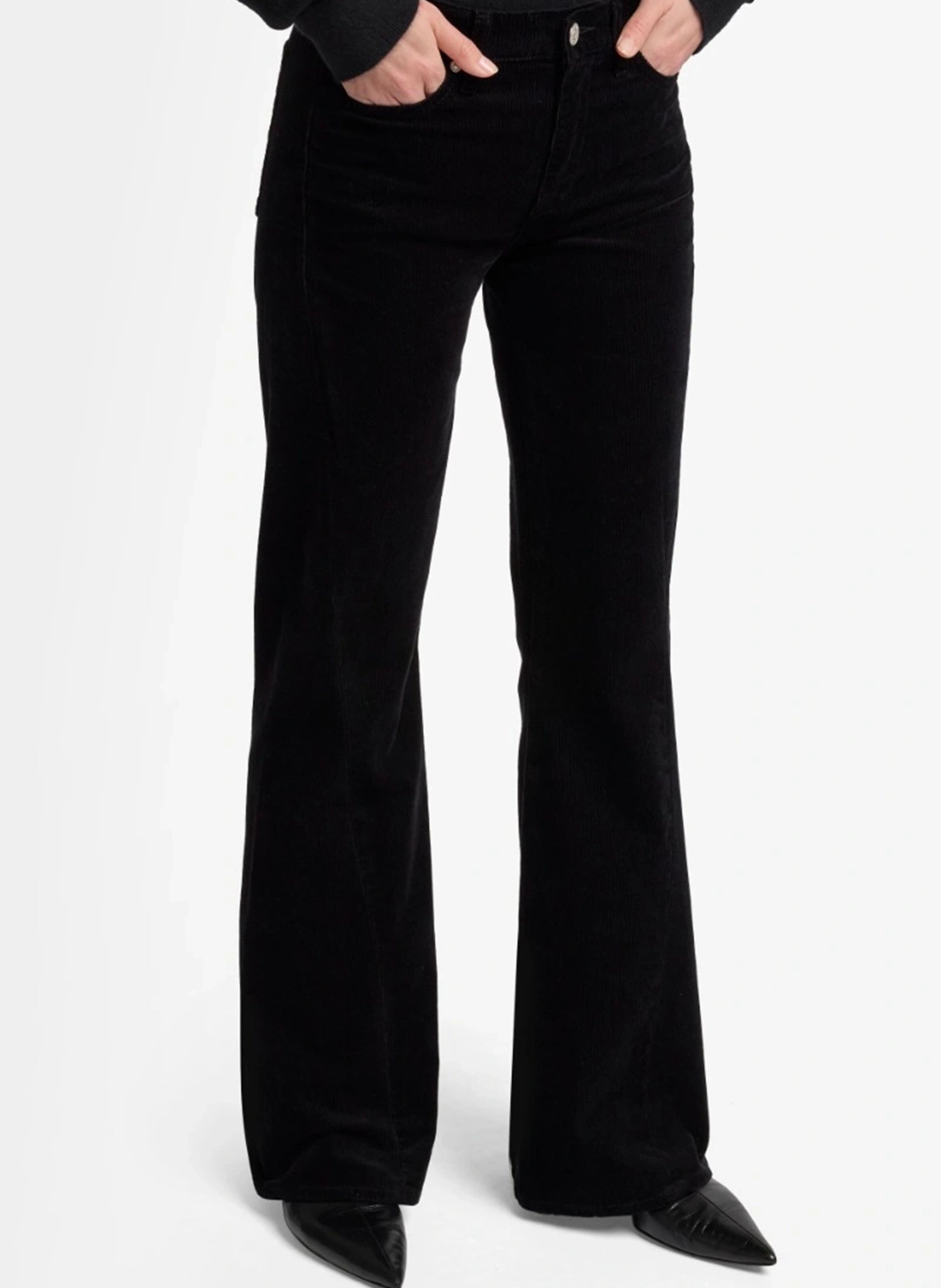 Unifarbenes ausgestelltes Baumwollmischungs-Hose 7 FOR ALL MANKIND Schwarz