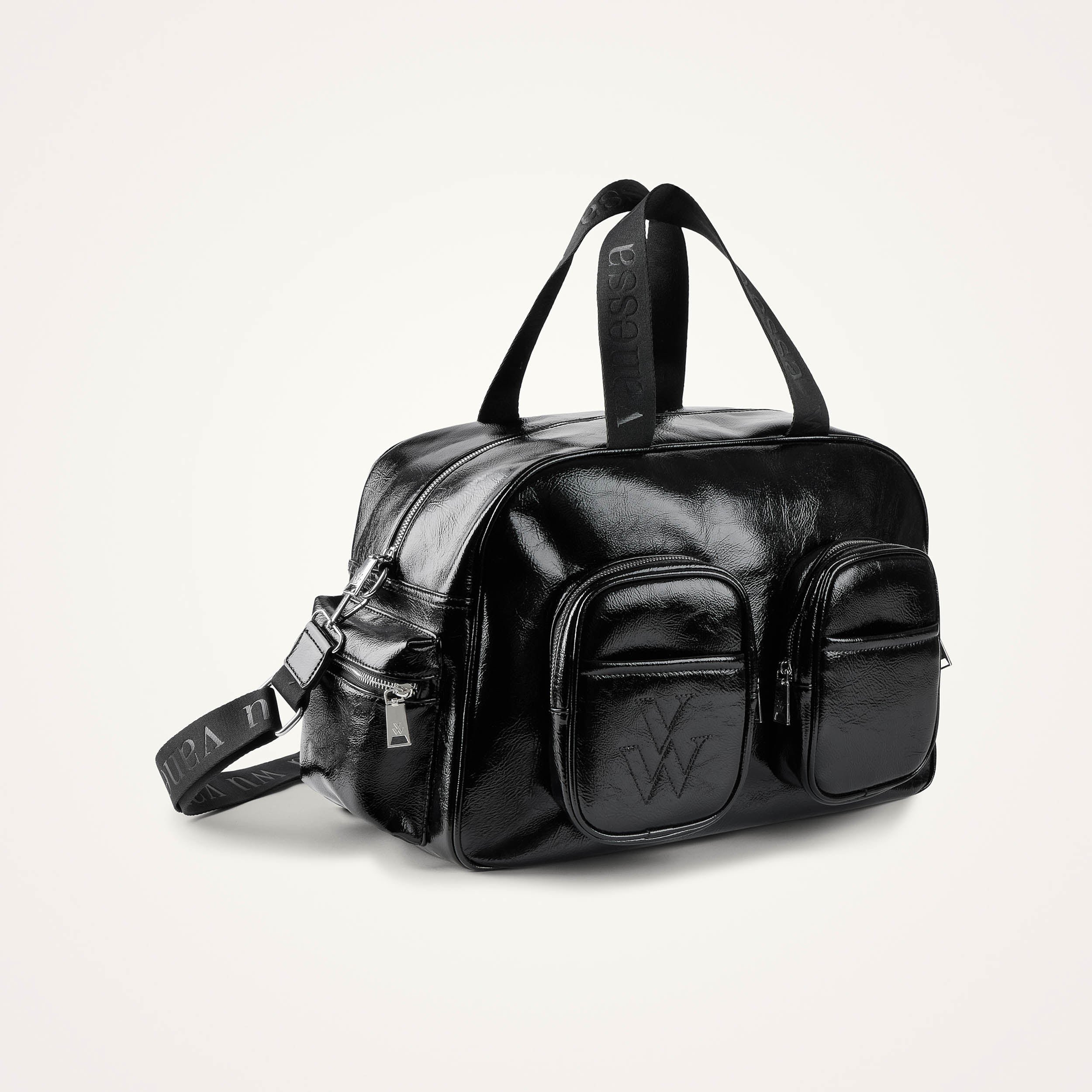 Sac bowling oversize verni VANESSA WU Noir