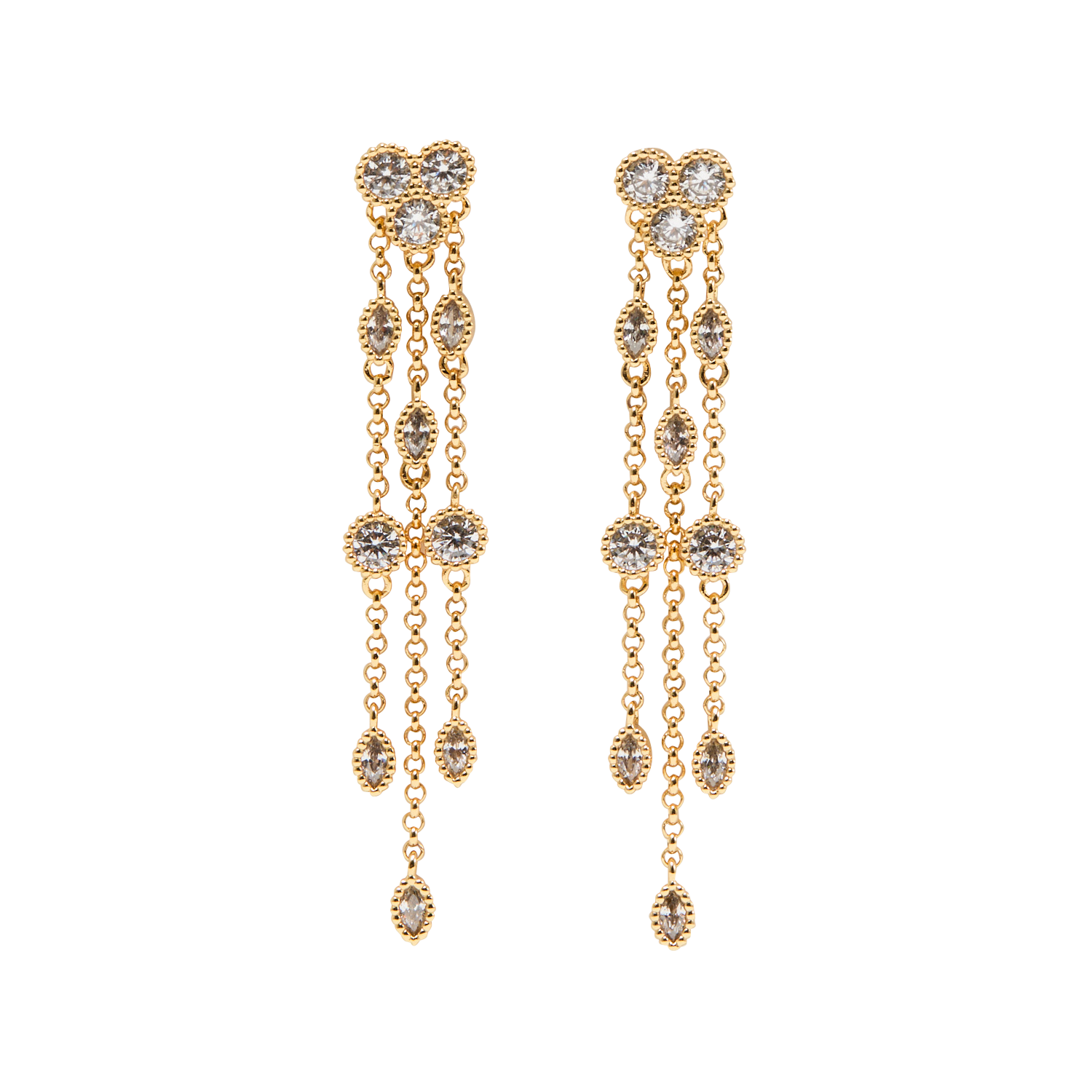 Oorhangers van messing met stras MAJE Goudkleurig