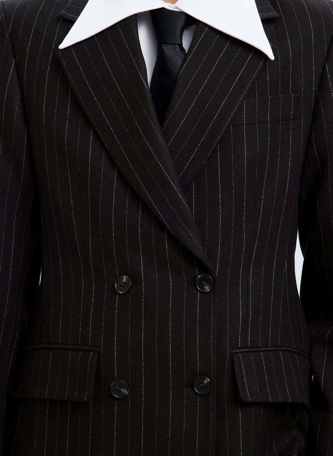 Veste tailleur structurée à rayures SELECTED Noir