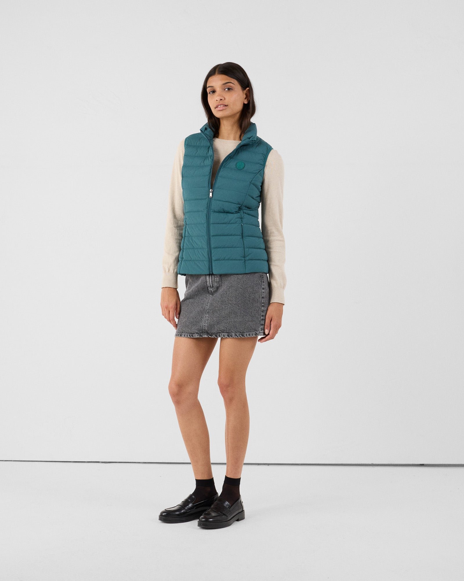 Stretch sleeveless down jacket Grenada JOTT Green