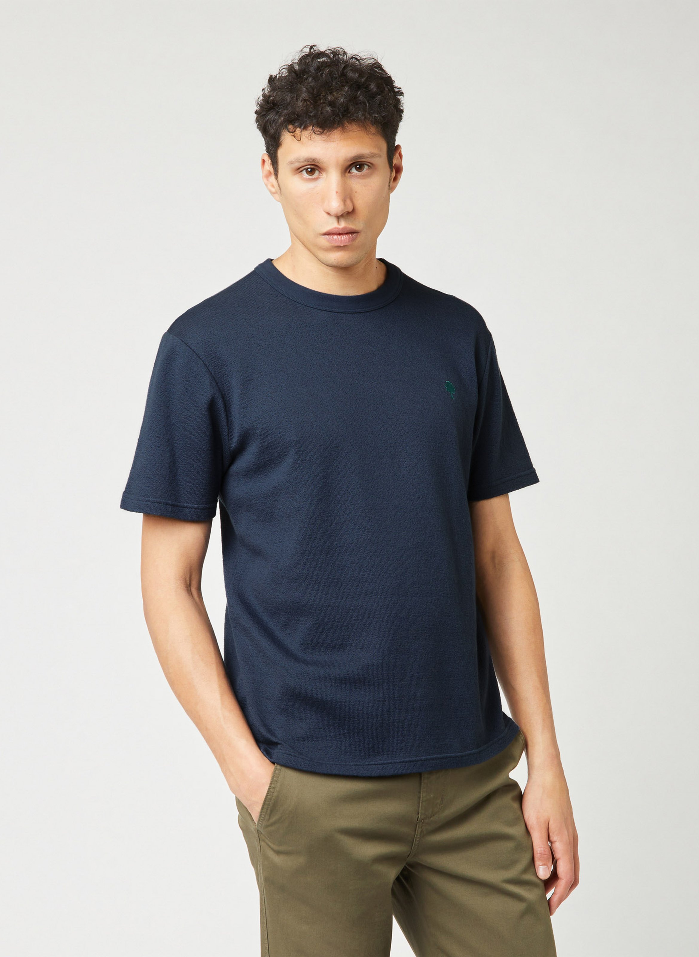 Short-sleeved plain t-shirt with logo FAGUO Blue