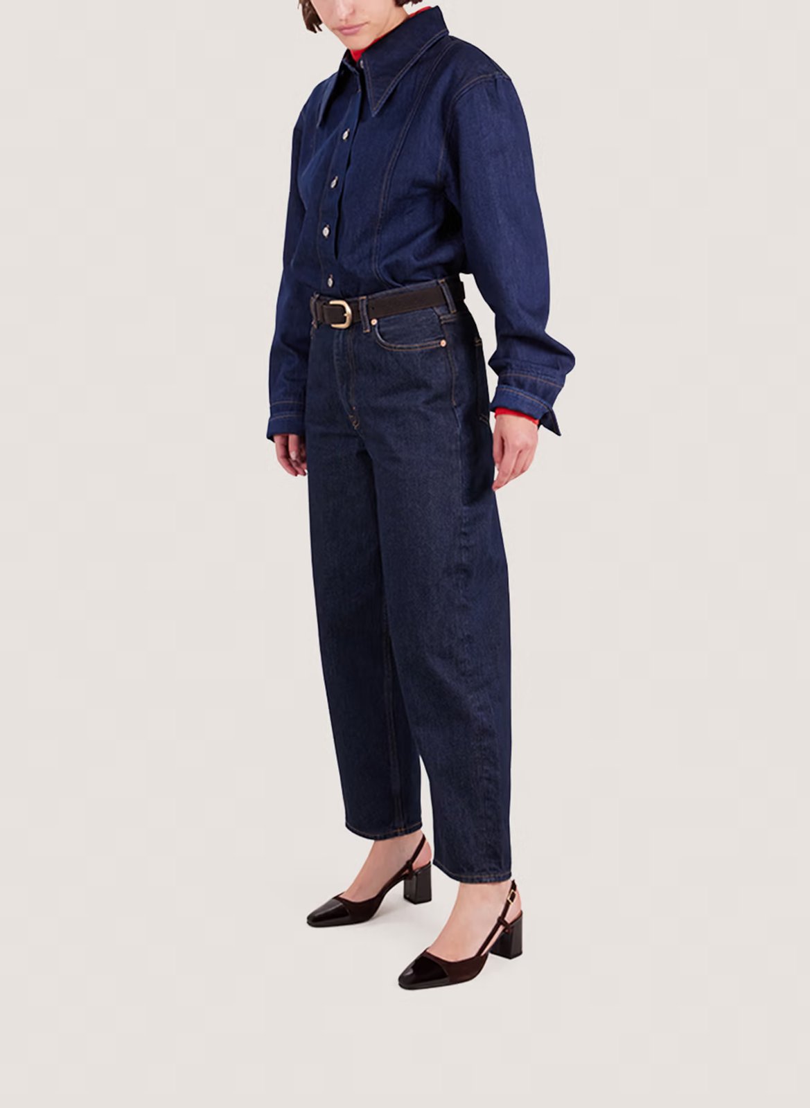 Two-tone leather slingback sandals JONAK Brown