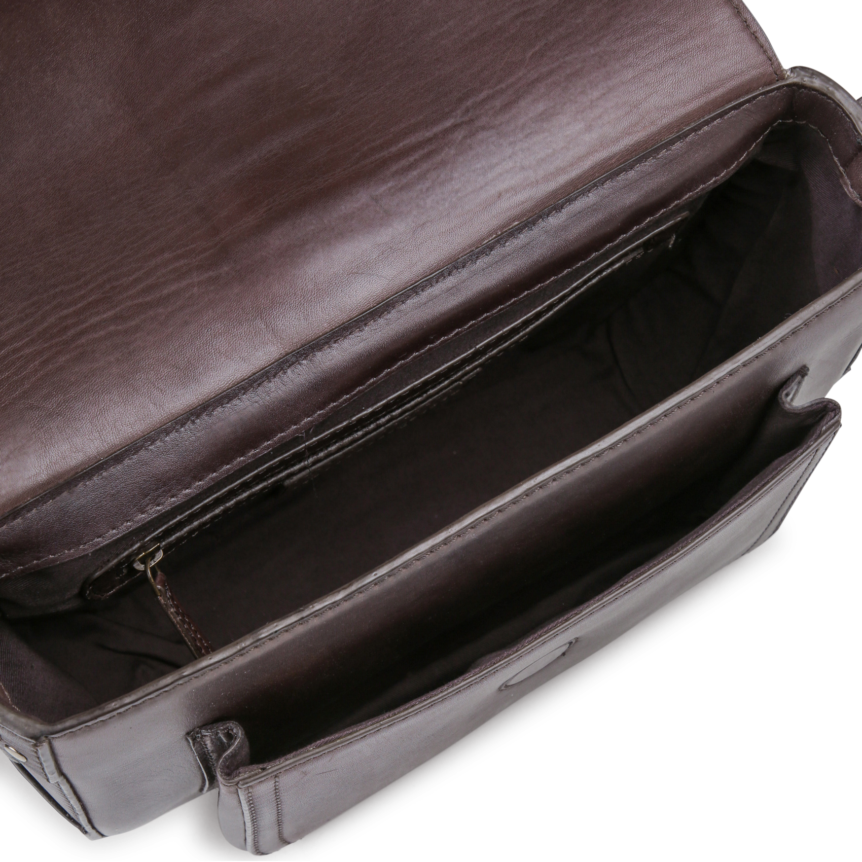 Sac bandoulière en cuir MAISON 123 Marron