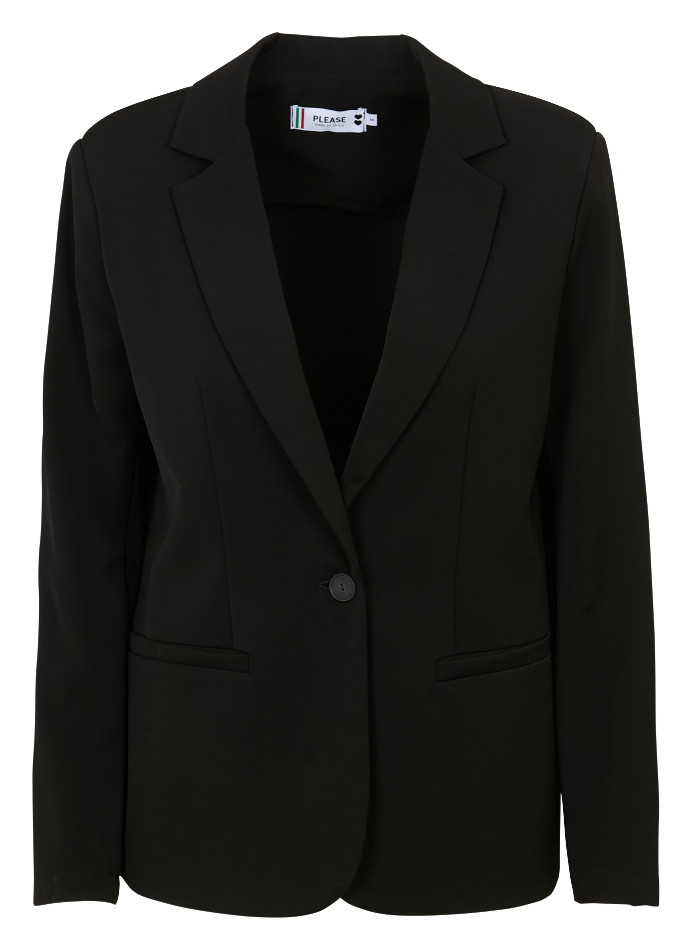 Solid tailored fluid blazer PLEASE Black