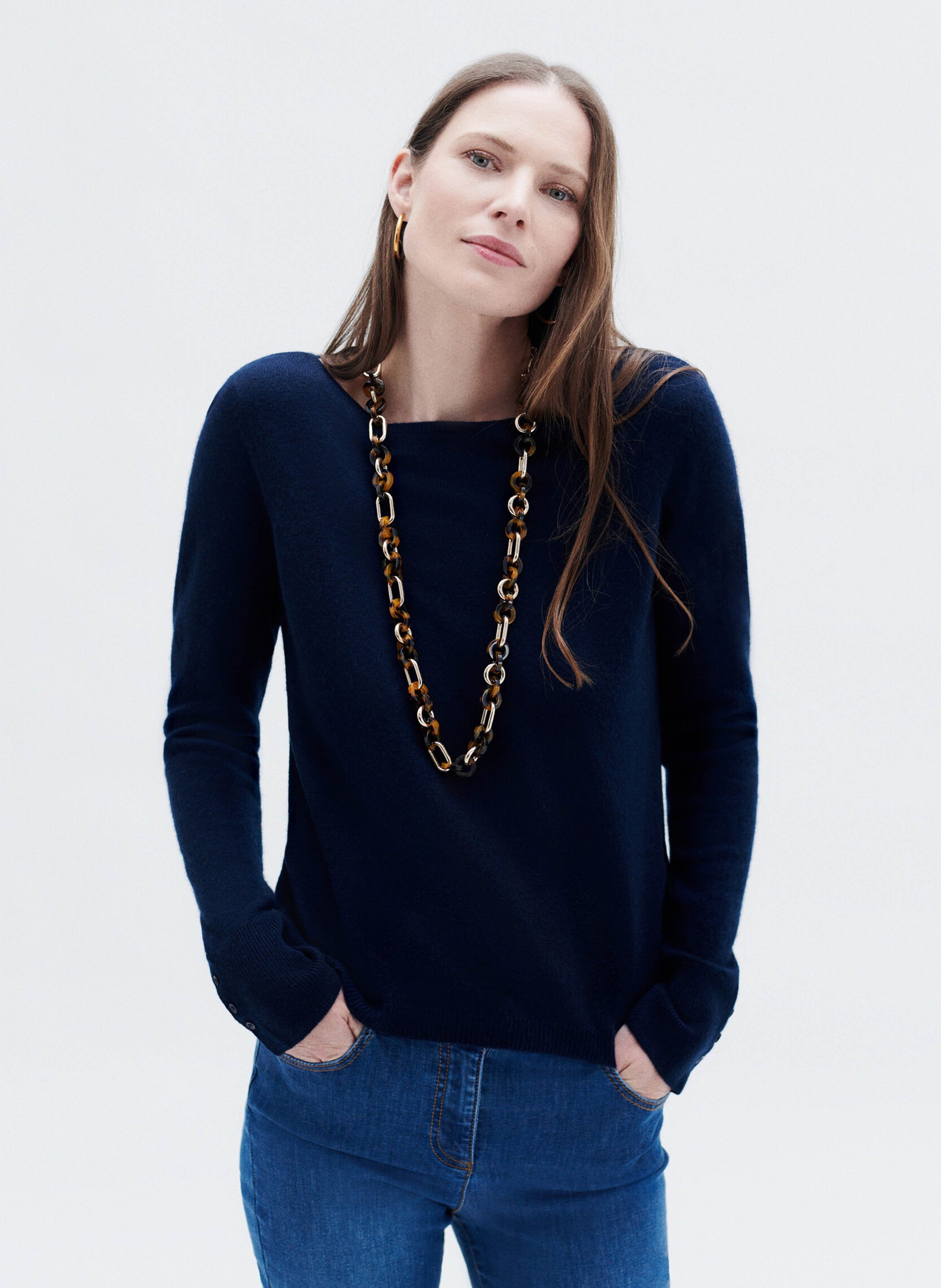 Straight boat-neck sweater CAROLL Blue