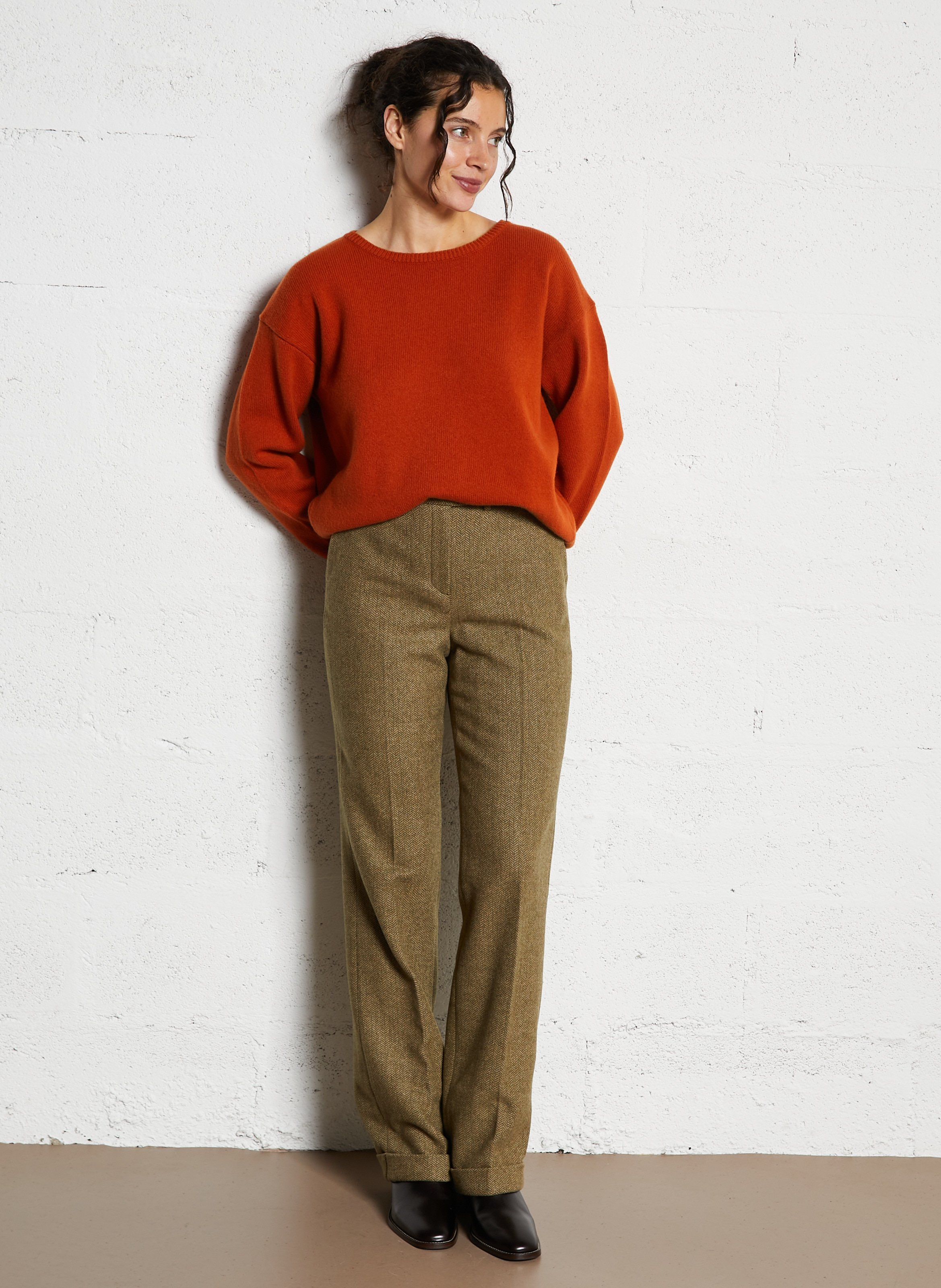 Straight wool trousers MAISON 123 Green