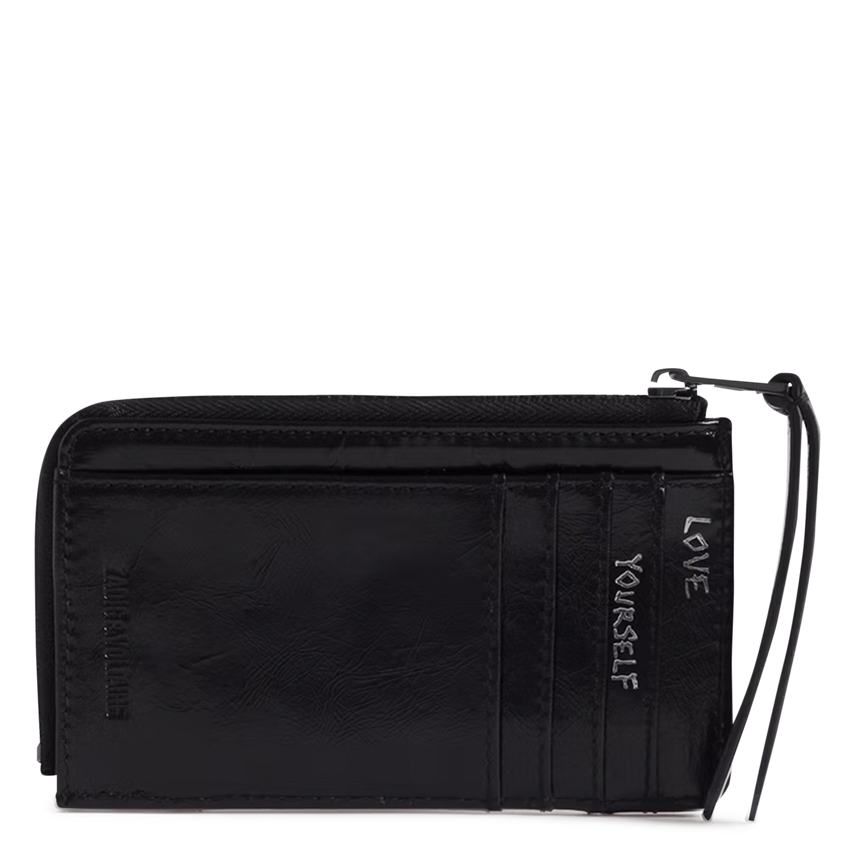 - 100% leather, - 6 cardholder slots, - 1 central compartment, - Size: L10 x H7 cm. ZADIG&VOLTAIRE Black