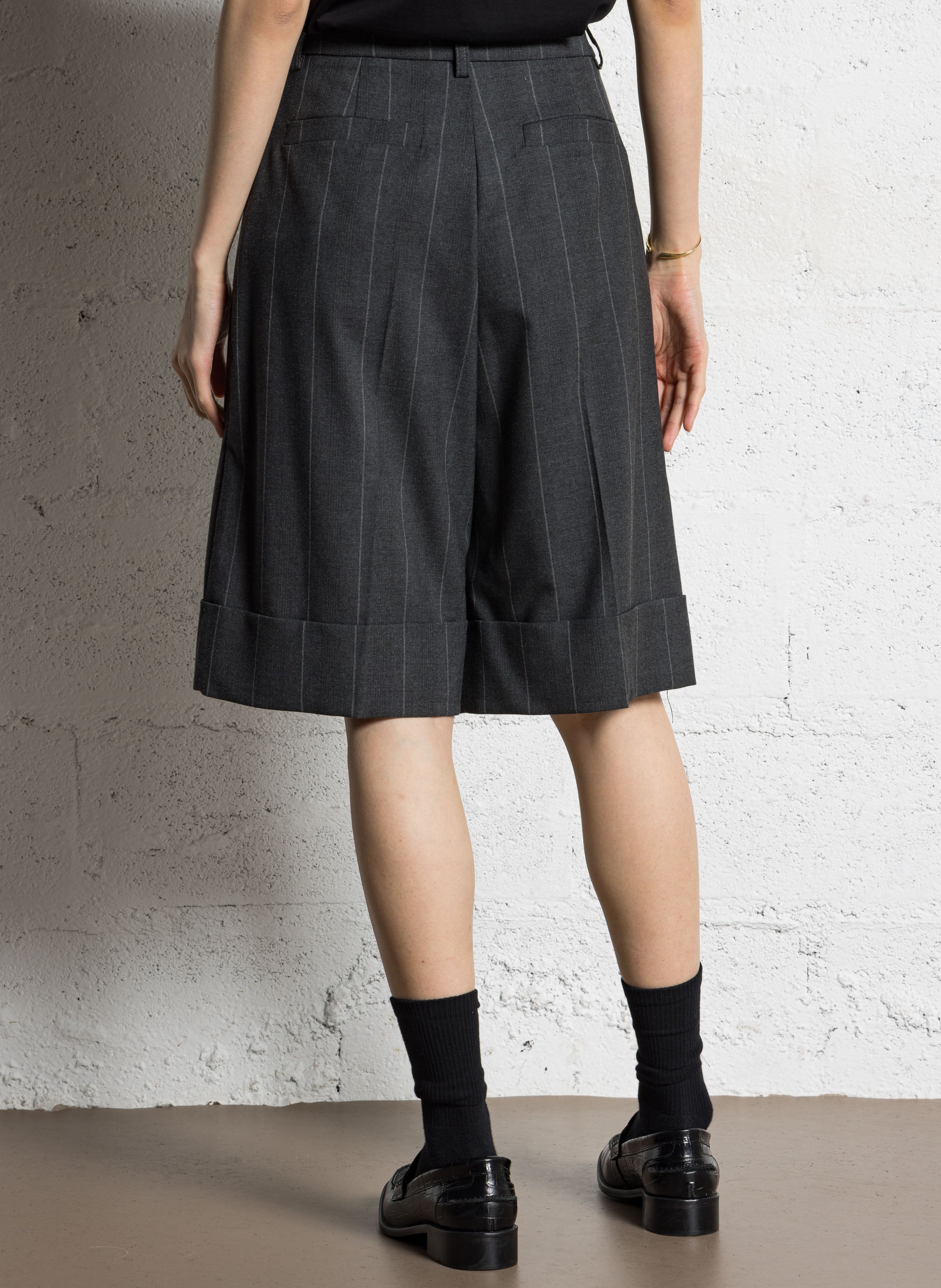 High-waisted striped Bermuda shorts IMPERIAL Grey