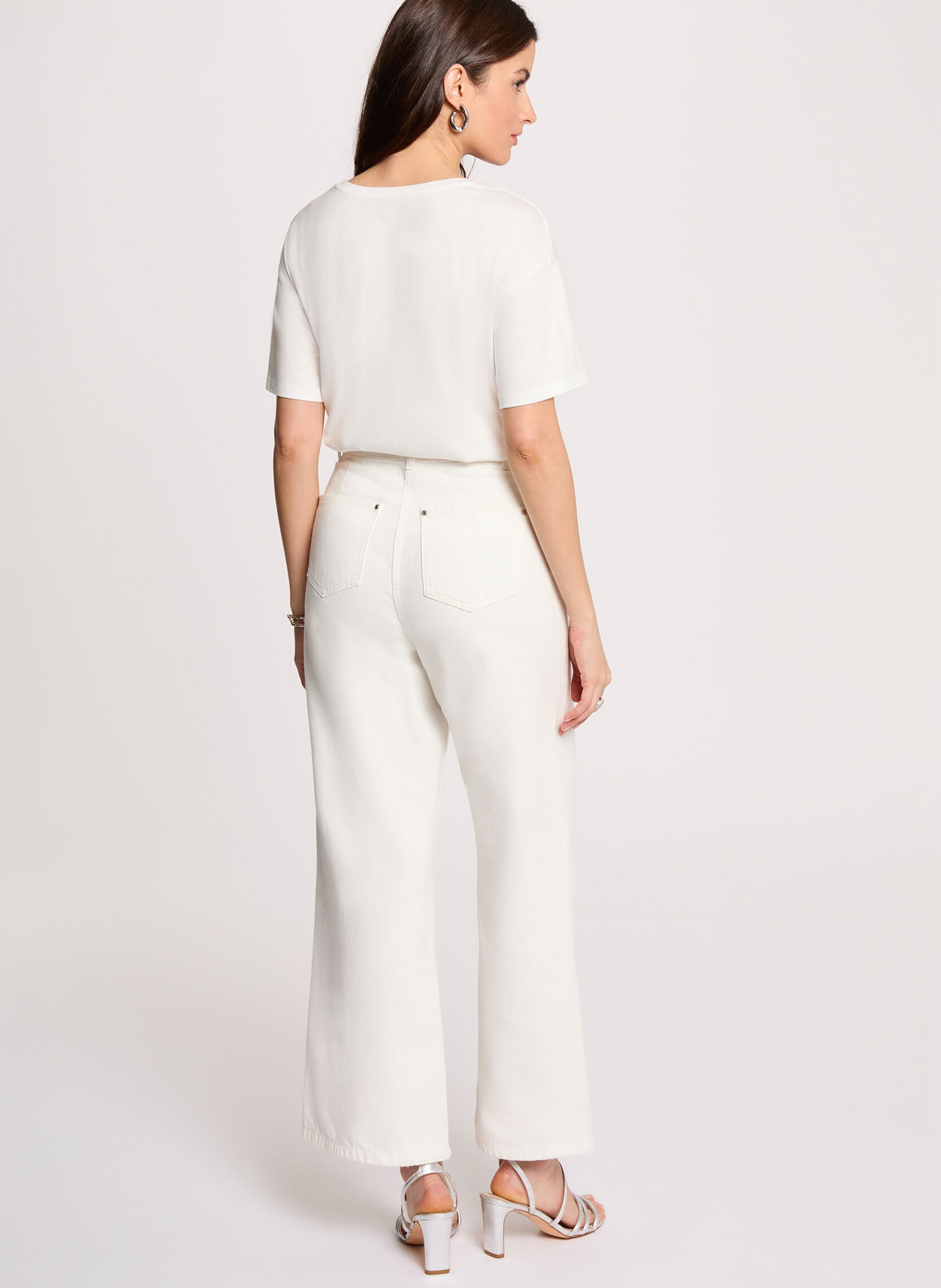 Short-sleeved screen-printed T-shirt MORGAN White