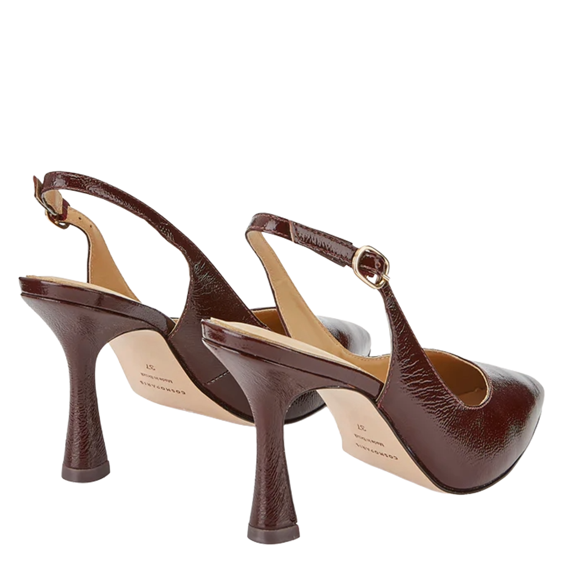 Escarpins slingback en cuir COSMOPARIS Marron