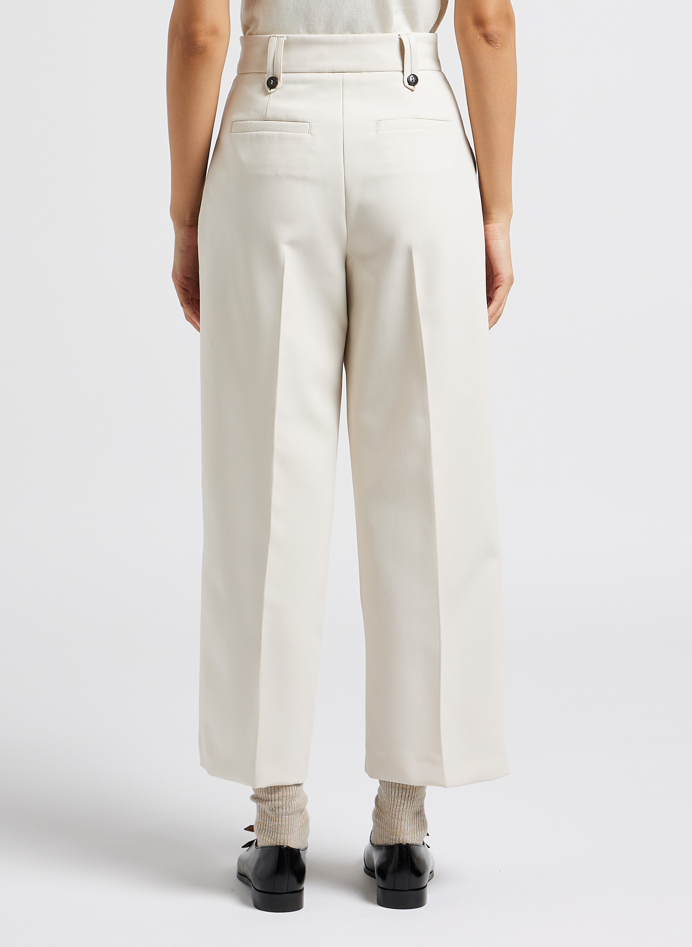 Pantalon droit à plis  MAX&Co. Blanc