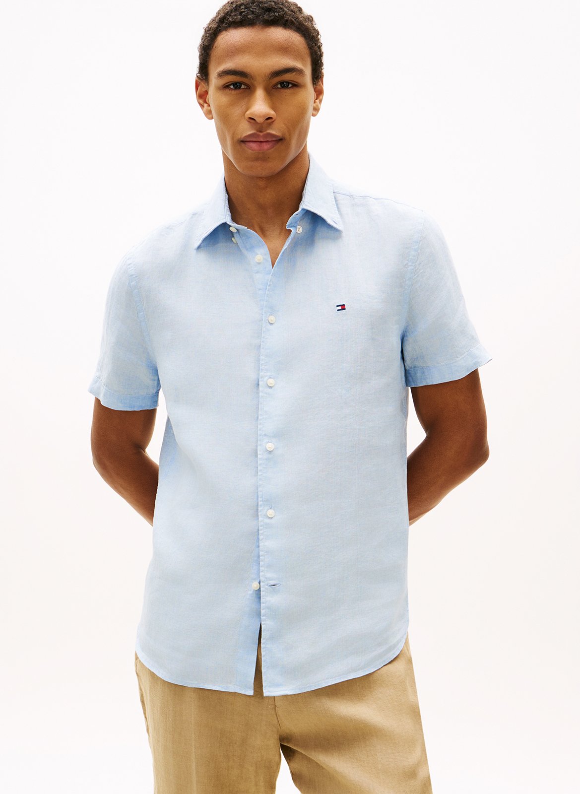 Chemise droite col classique en lin TOMMY HILFIGER