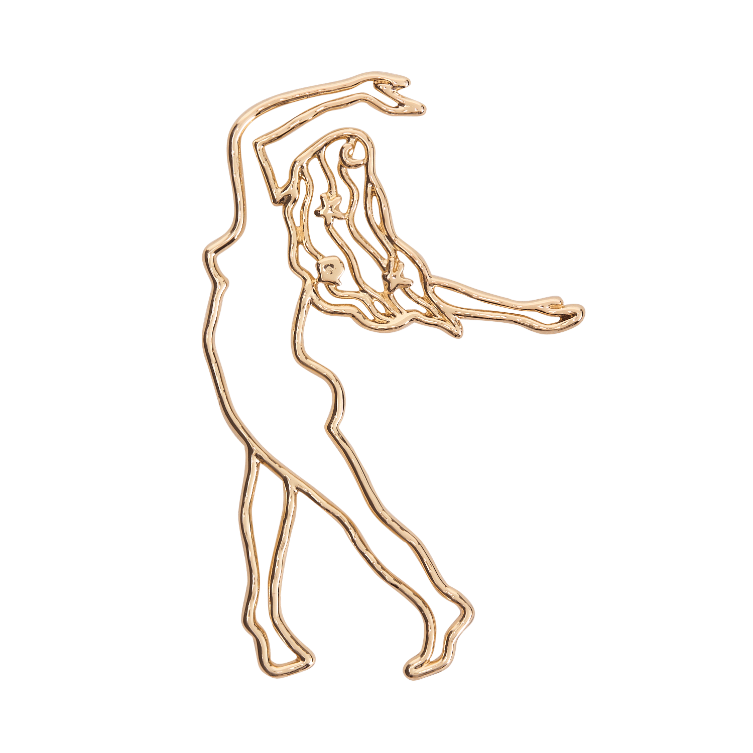 Anstecknadel Ballerina aus Messing DES PETITS HAUTS Golden