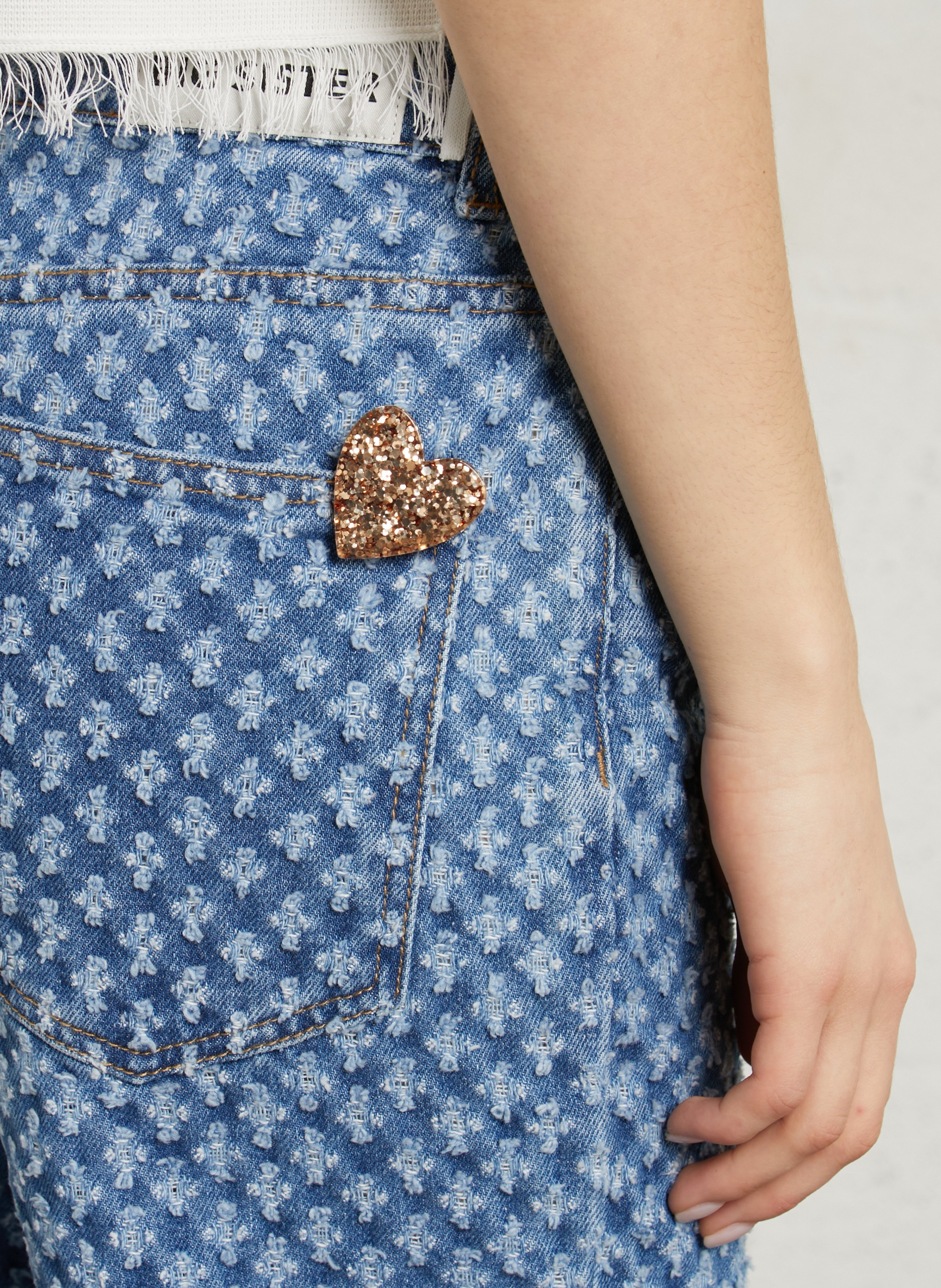 Resin and glittery brass brooch DES PETITS HAUTS Golden