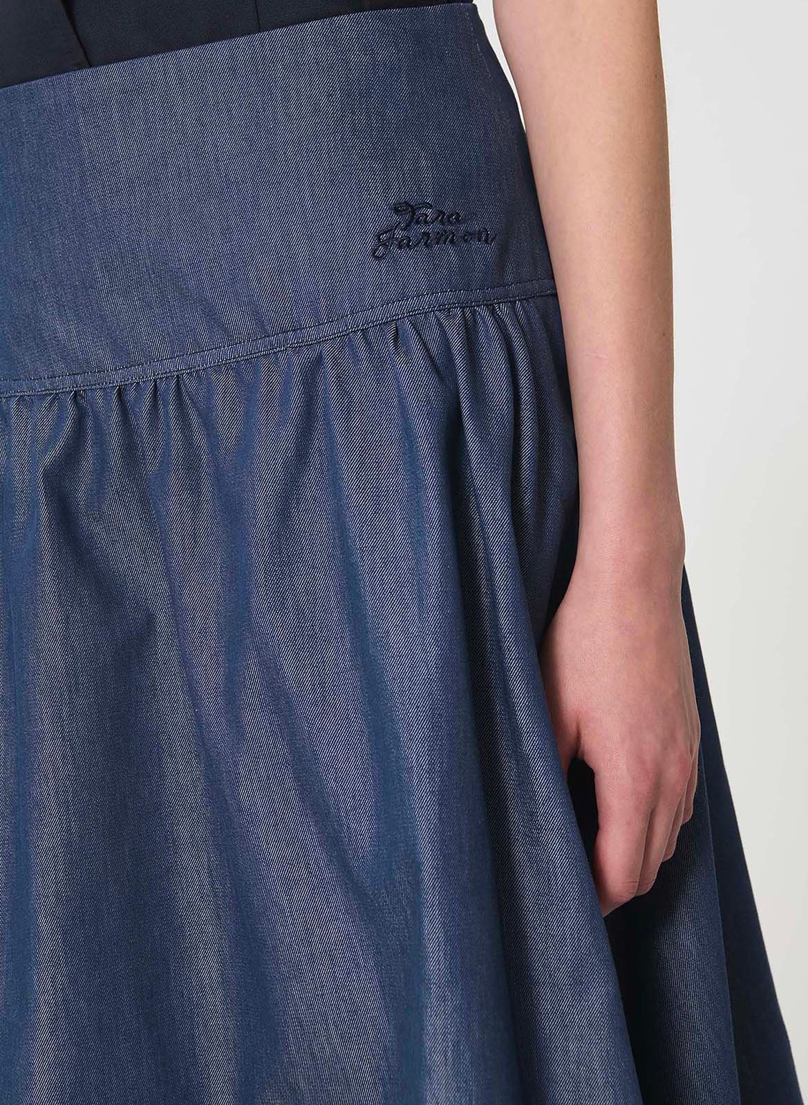 Jupe midi évasée en denim léger TARA JARMON Bleu