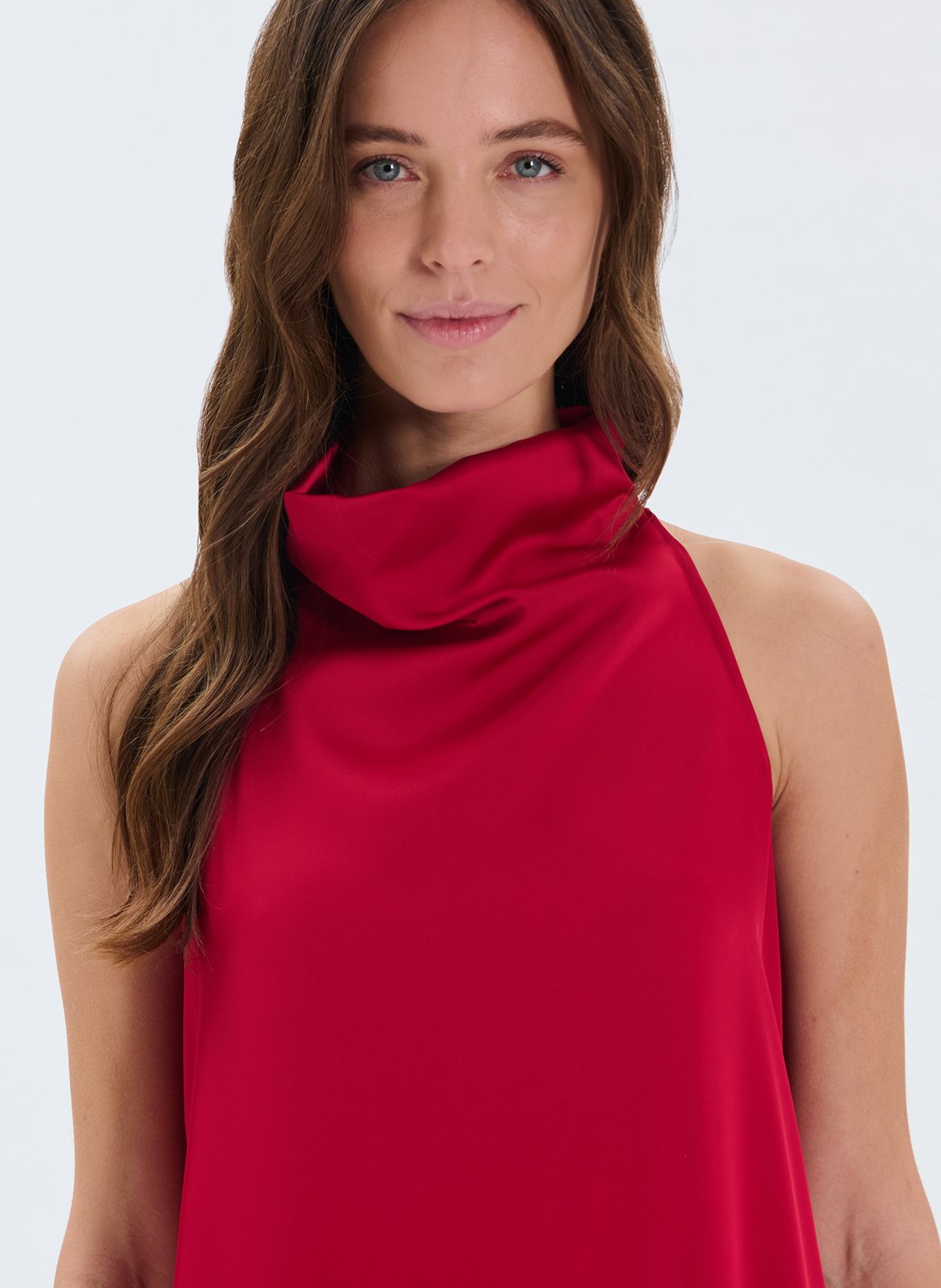 Robe longue évasée ZAPA Rouge
