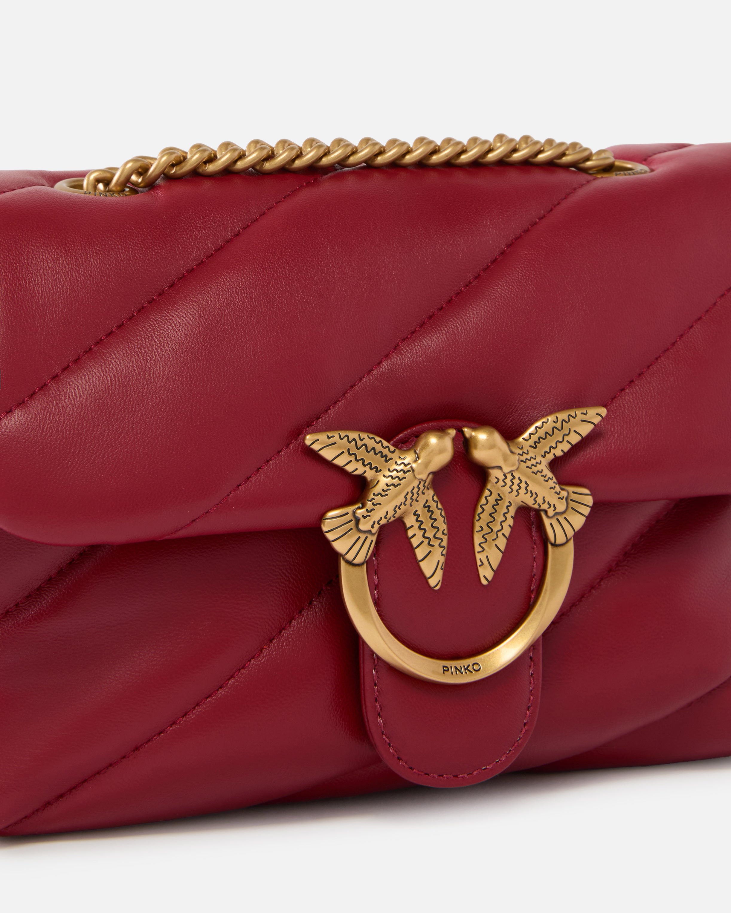 Small Love Bag Puff Maxi Quilt Crossbody Bag Red