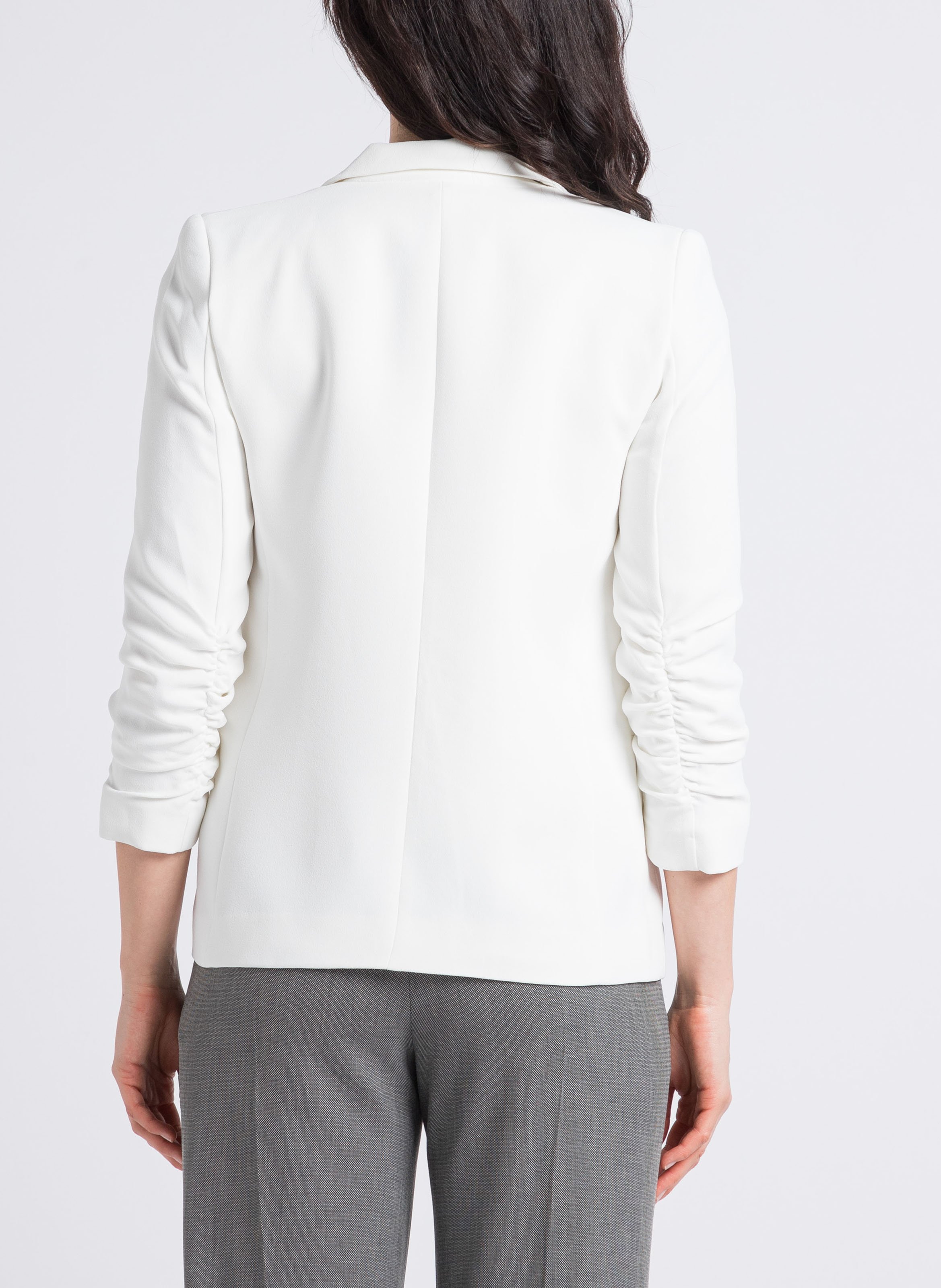 Gerade geschnittener Blazer aus Crêpe IKKS Weiss