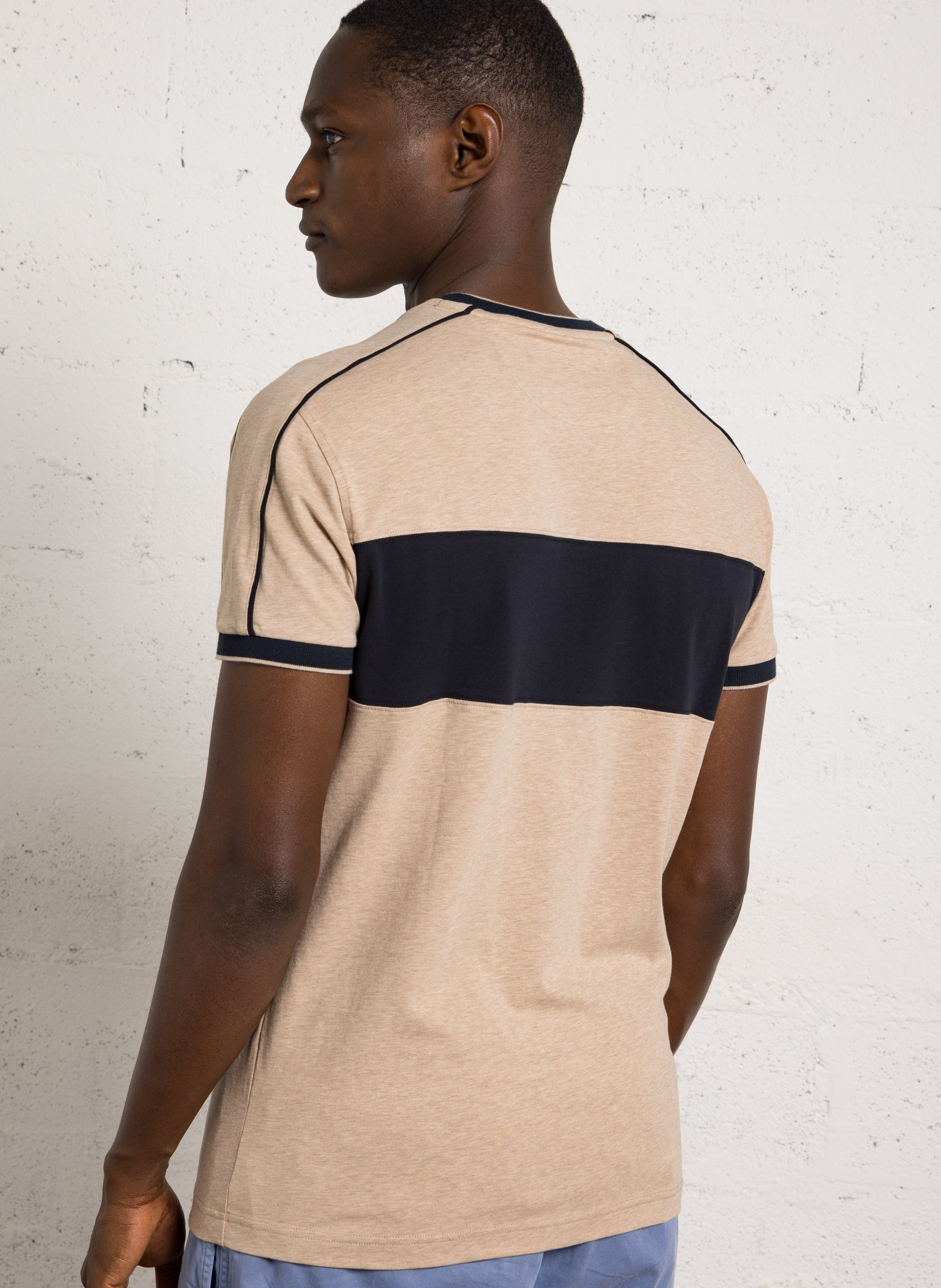 Rundhalsausschnitt T-Shirt aus Baumwollmischgewebe EDEN PARK Beige