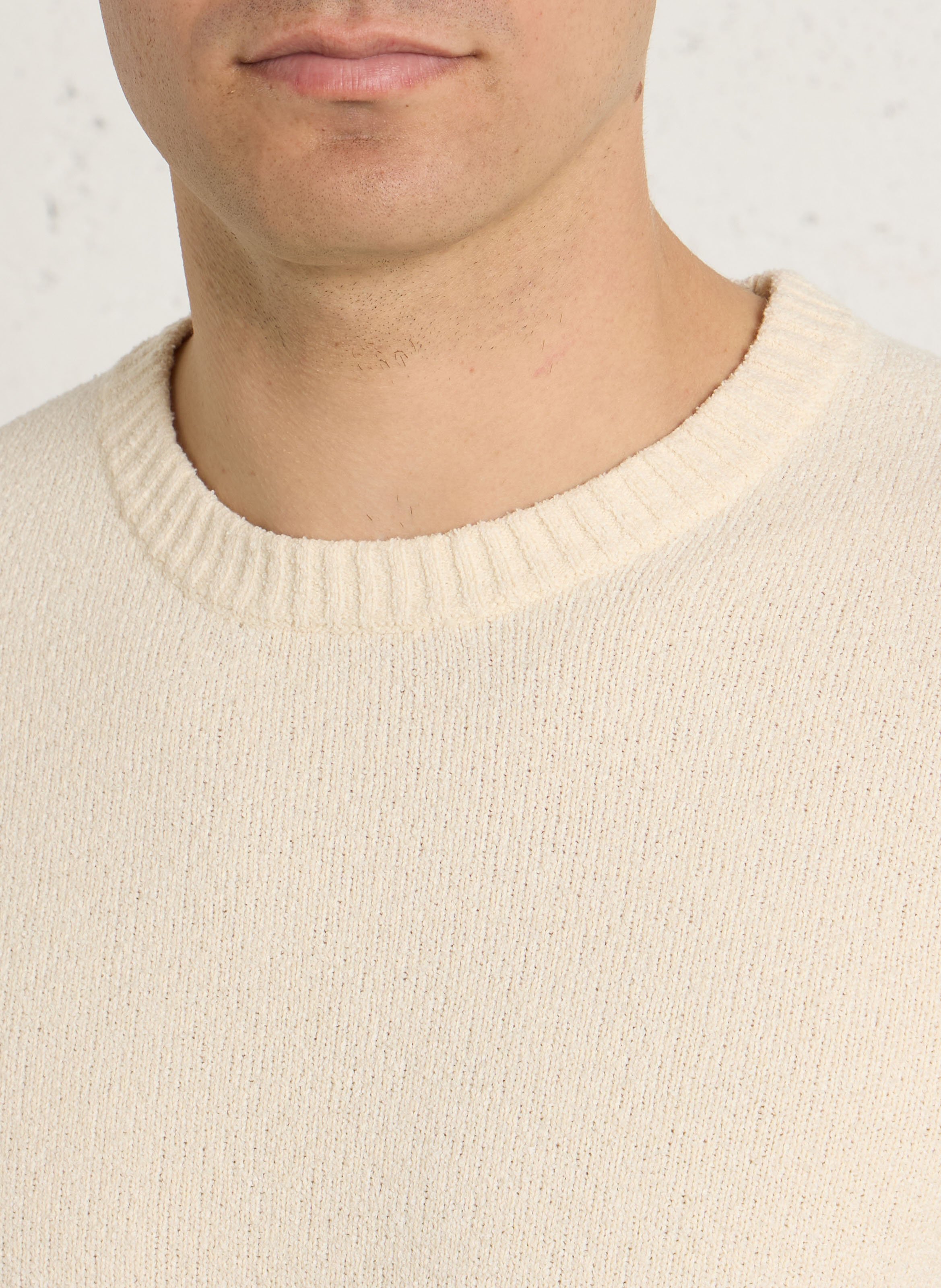 Ärmelloser Pullover mit Schnürung aus Baumwolle und Wolle AU PRINTEMPS PARIS Beige