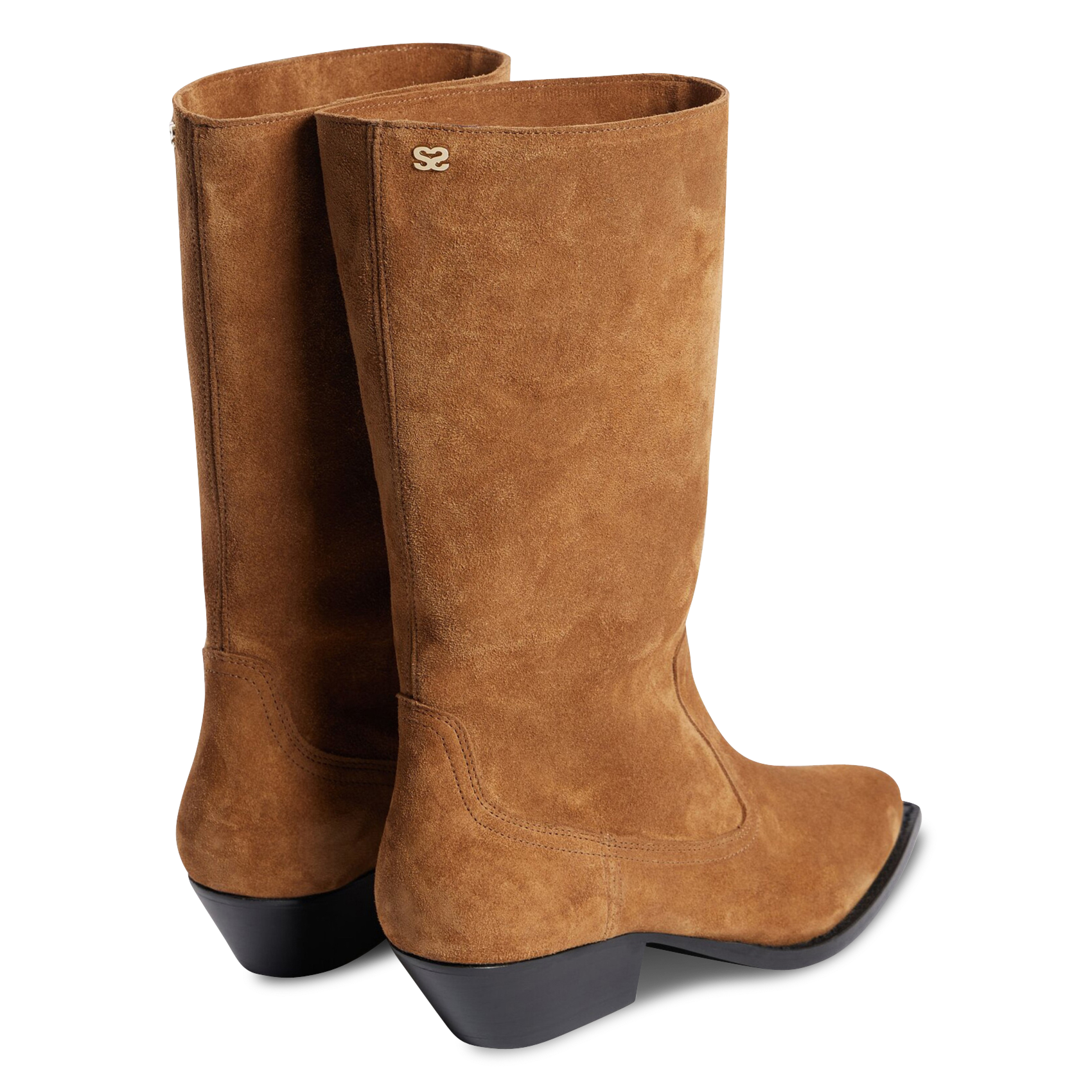 Bottes en cuir suédé SANDRO Marron