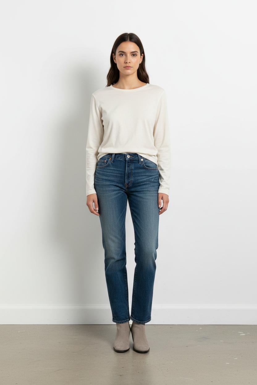 Cropped slim jeans with studs LEVI'S - Seconde main Blue
