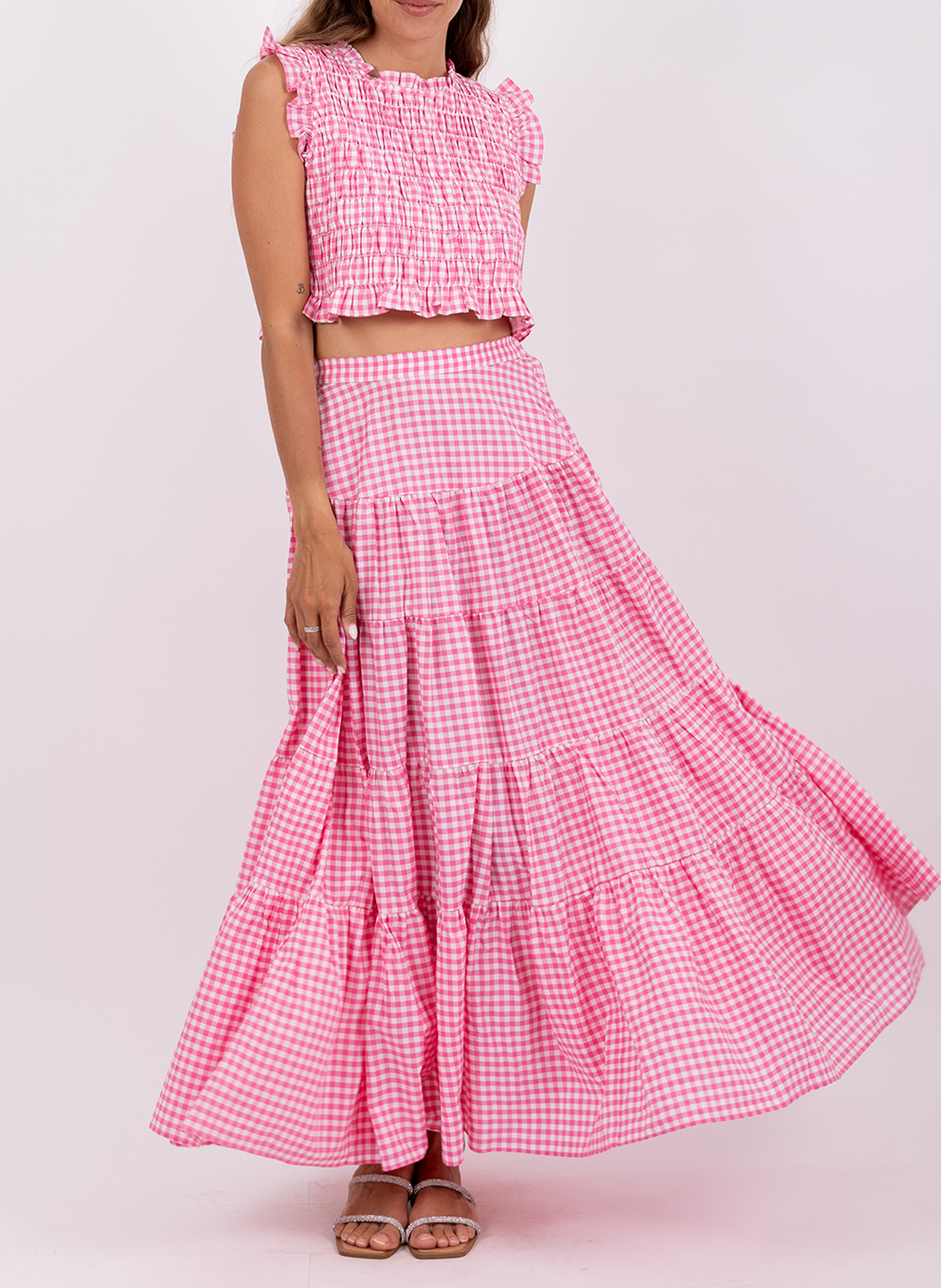 Gerade geschnittenes Rundhals-Top aus Baumwoll-Mix SUNDRESS Rosa