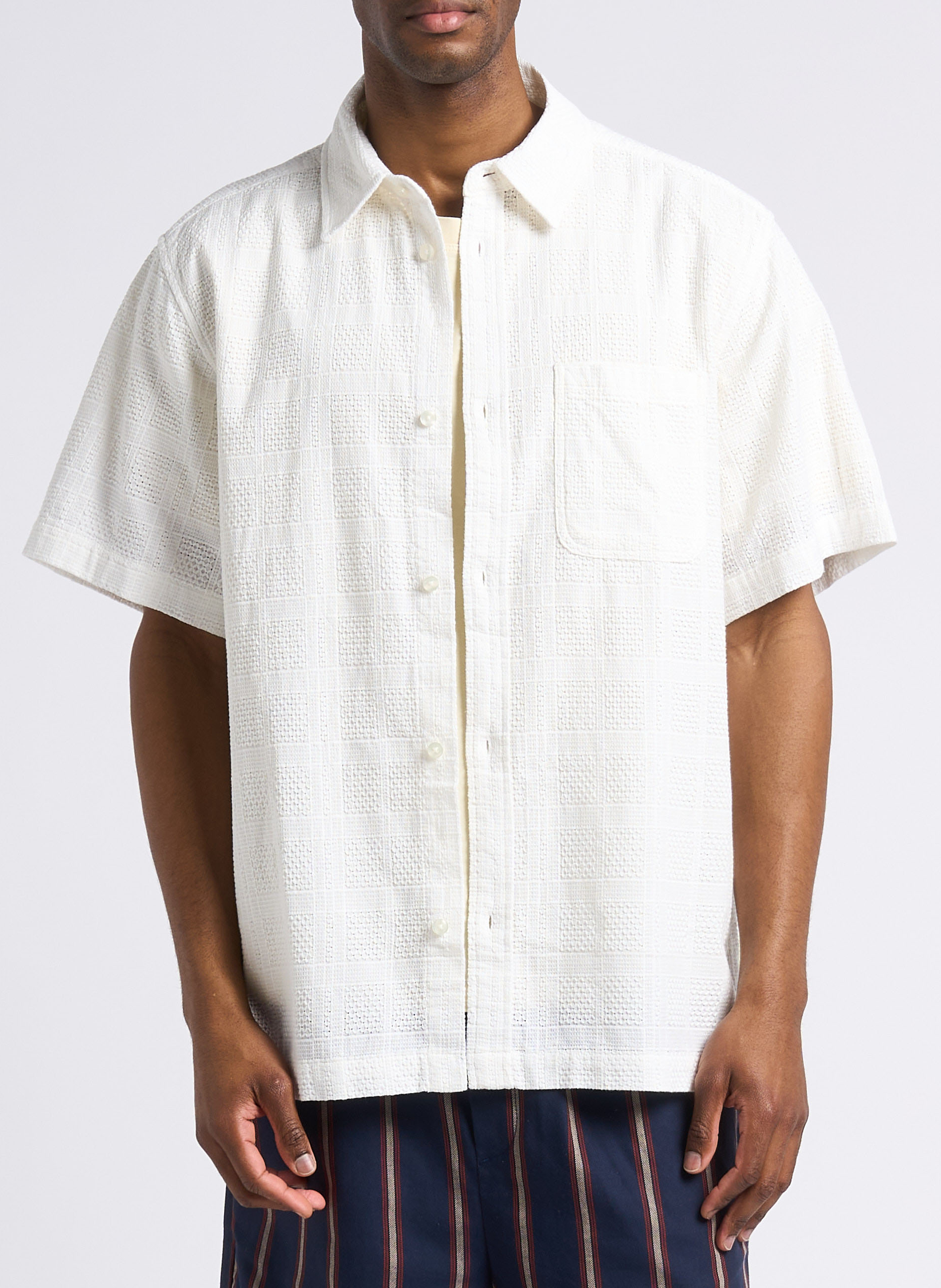Chemise droite col classique en coton LES DEUX Beige