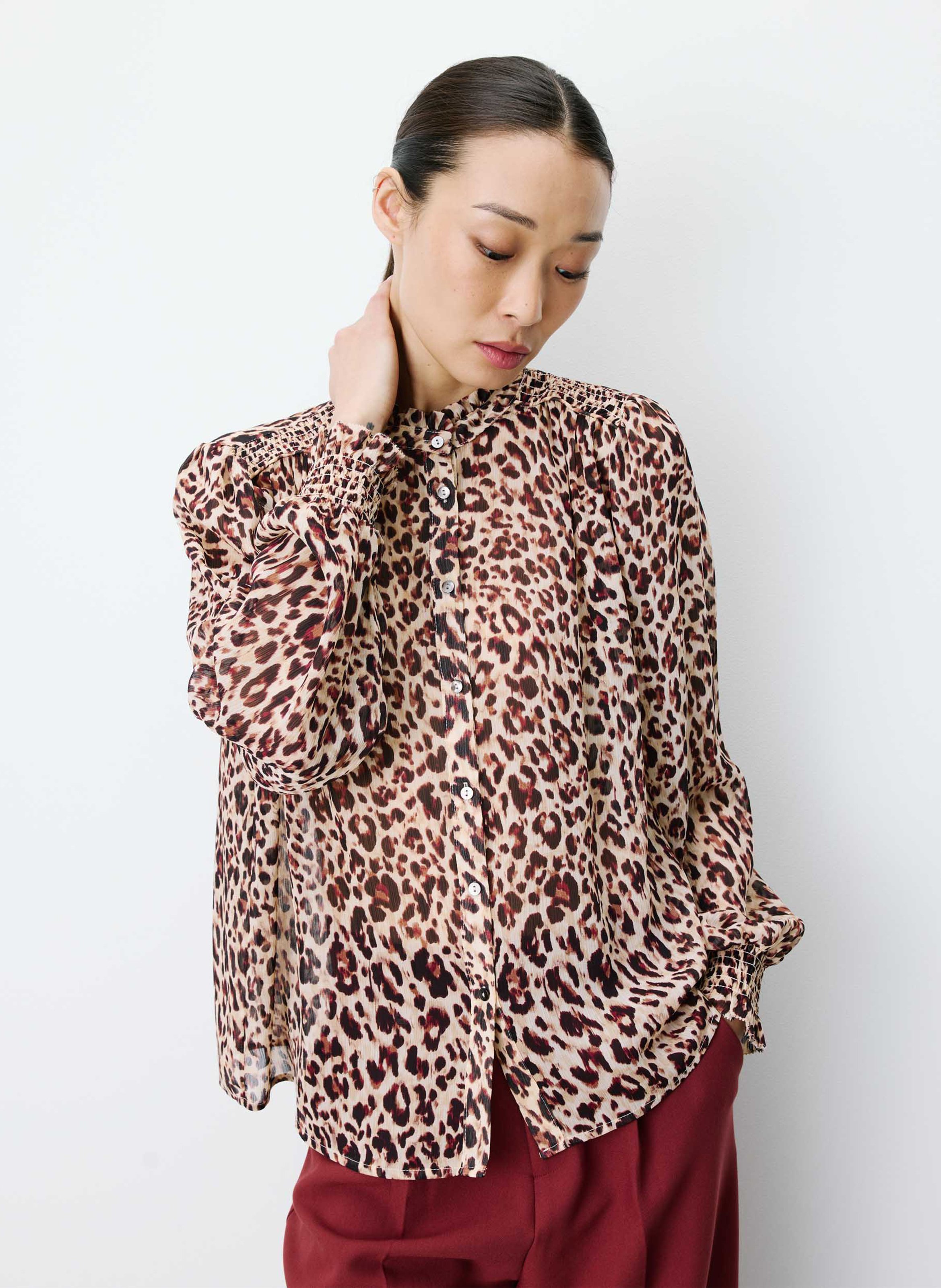 Chemise oversize imprimée GRACE ET MILA Marron