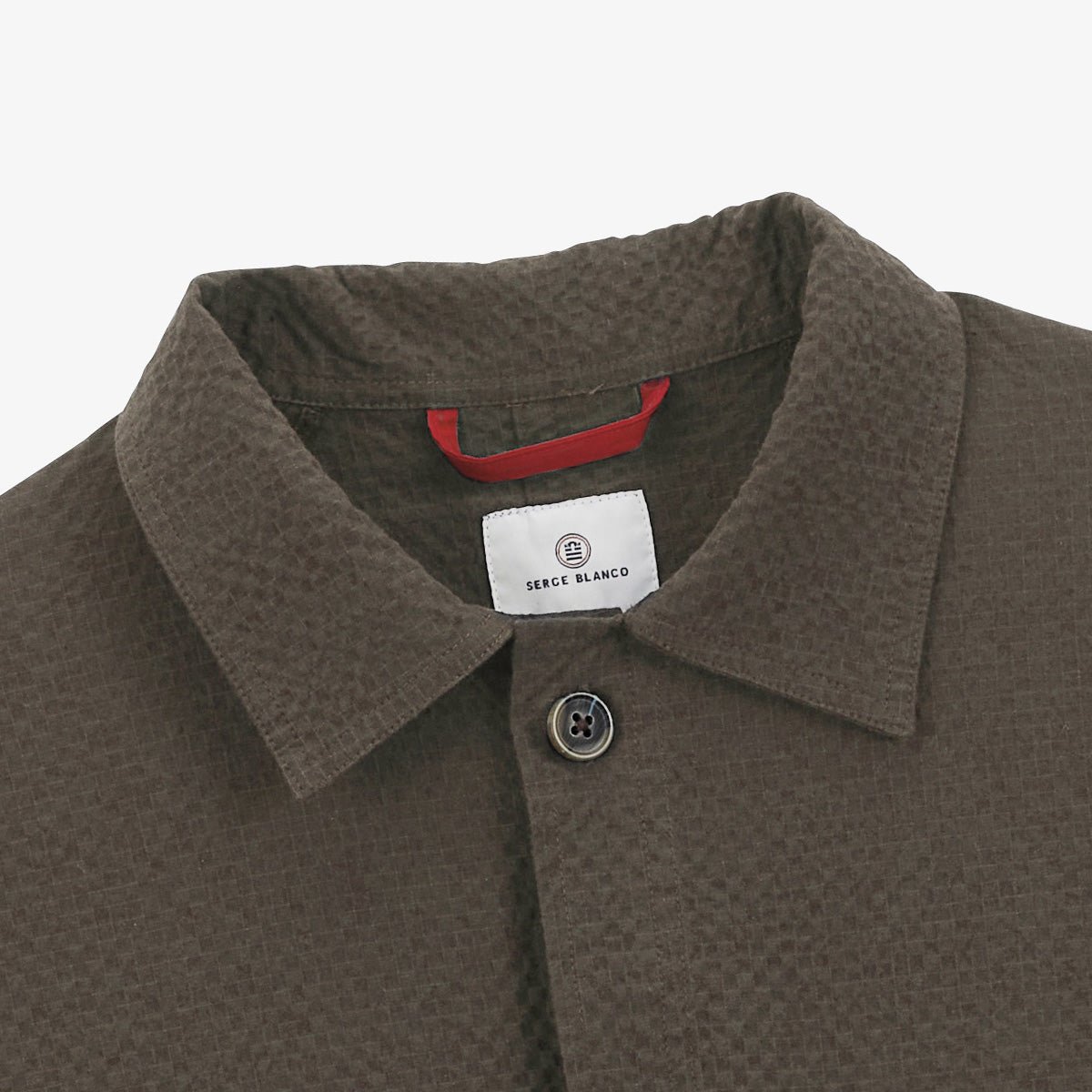 Worker cotton seersucker jacket SERGE BLANCO Brown